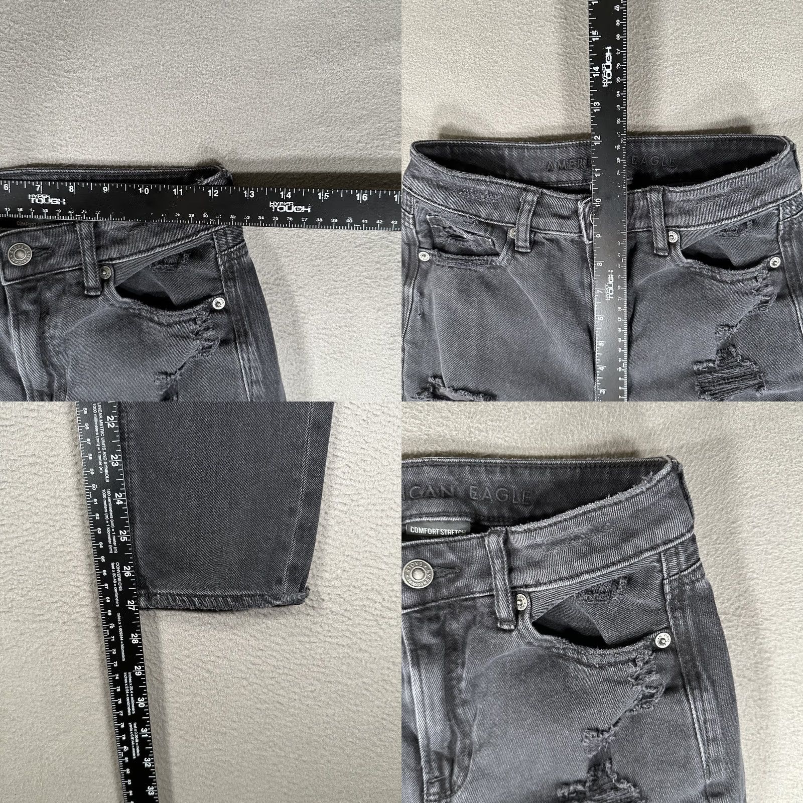 American Eagle Outfitters American Eagle Jeans Womens Gray Mom Jean Comfort Stretch Waistband Mid Rise 0 Size 25" / US 0 / IT 36 - 9 Thumbnail