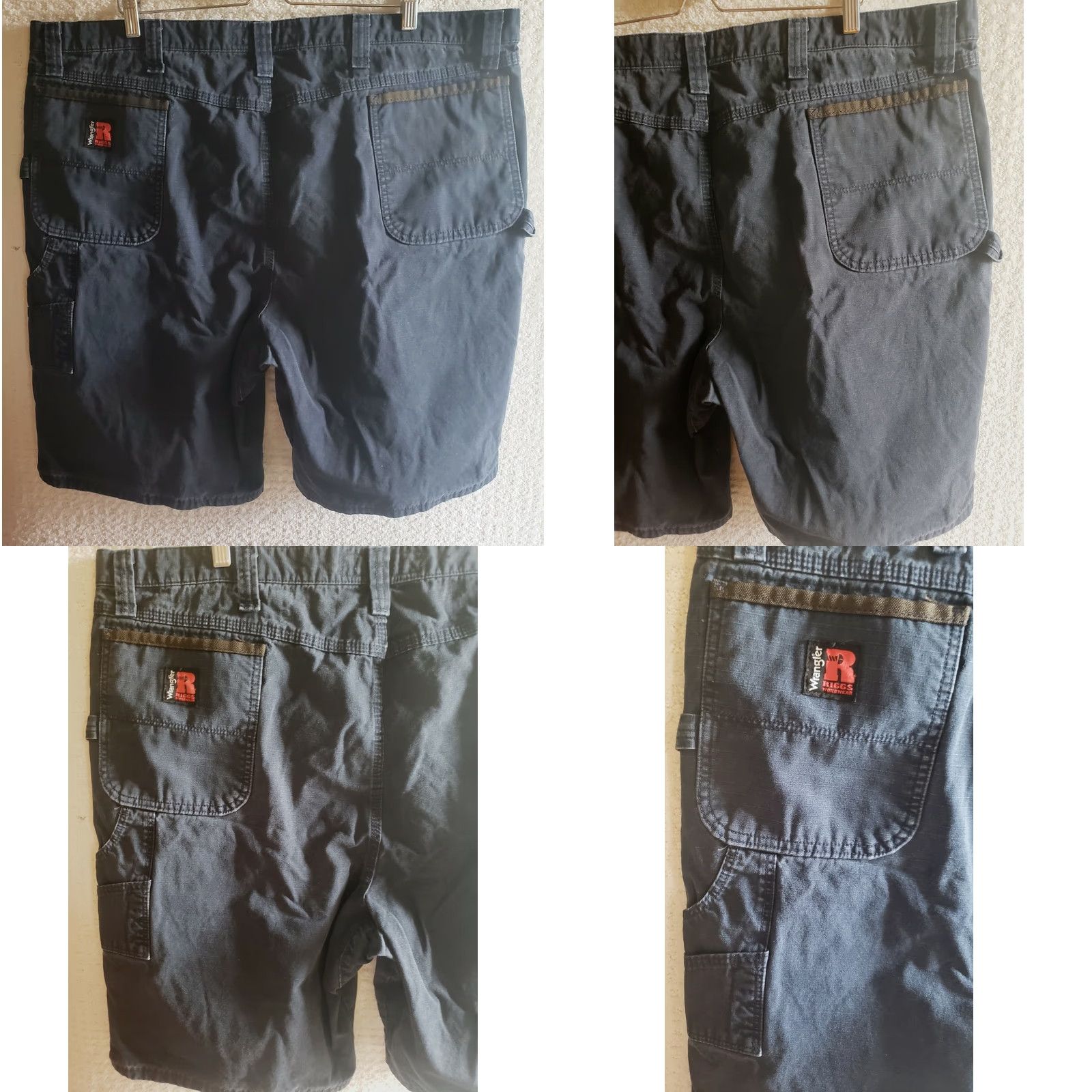 Wrangler Wrangler Riggs Carpenter Shorts Mens Size 46 Bermuda Dark Wash Distressed Navy Blue 80s 90s Work Men's Shorts Size US 30 / EU 46 - 8 Thumbnail