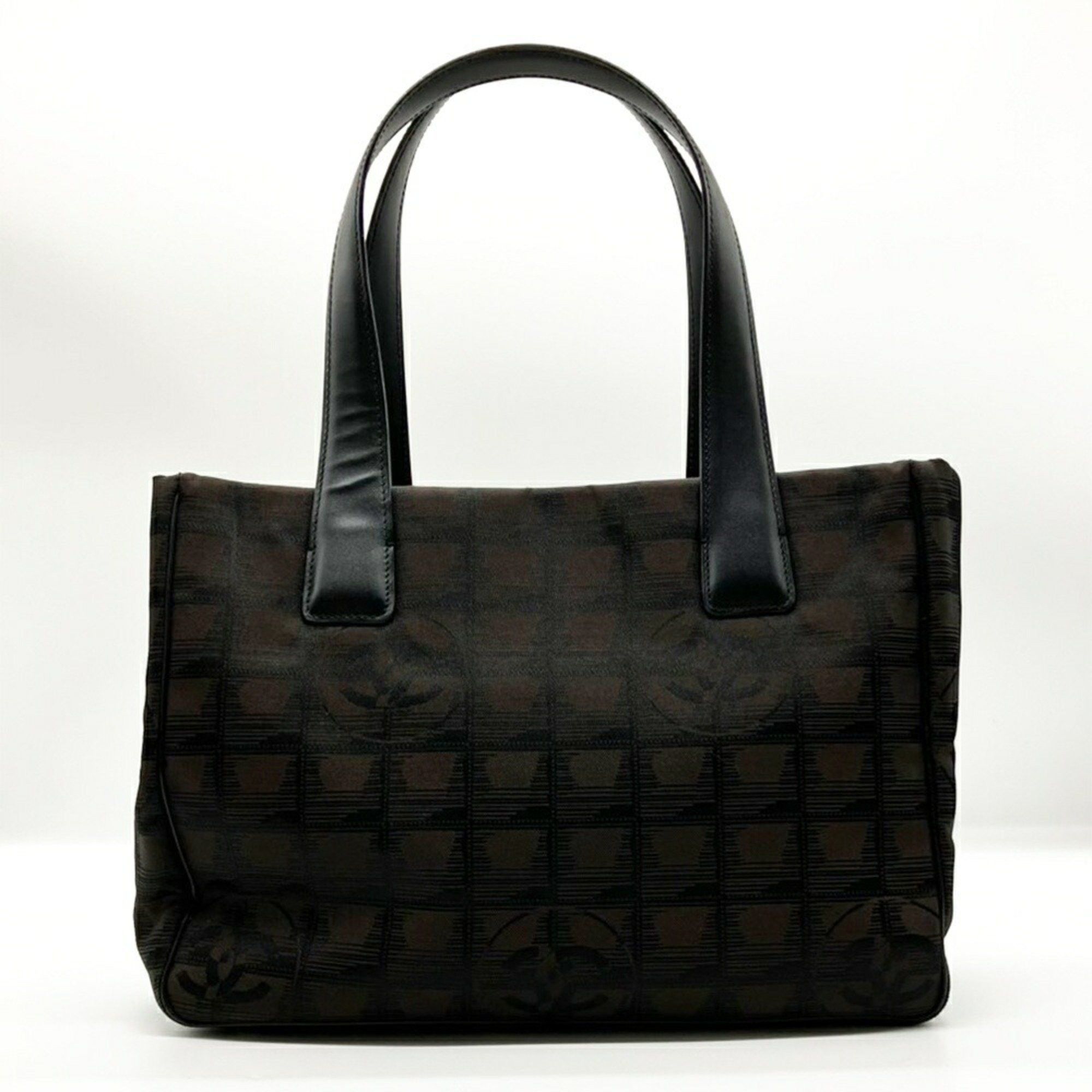 Chanel New Travel Line Tote PM Shoulder Bag No. 9 Nylon Canvas Brown Women's CHANEL