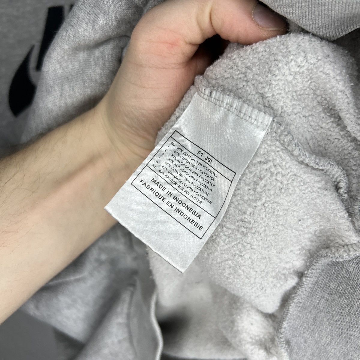 Nike × Vintage Vintage Nike Hoodie Sweatshirt Grey Big Spellout Logo Y2K Size US S / EU 44-46 / 1 - 6 Thumbnail