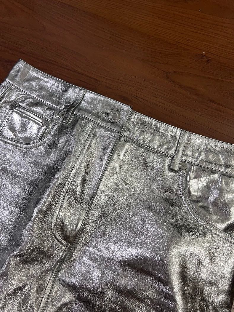 Helmut Lang HELMUT LANG size 0 Silver 100% cowhide skirt with super shi Size 42" / US 20 - 4 Thumbnail