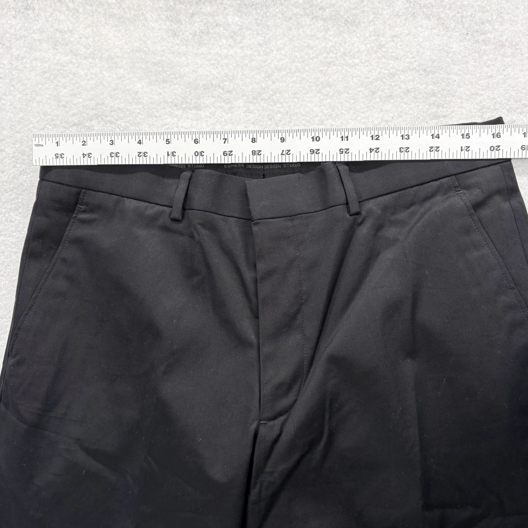 Express Express Design Studio Director Dress Pants Mens 32x32 Black Stretch Herringbone Size US 32 / EU 48 - 5 Thumbnail