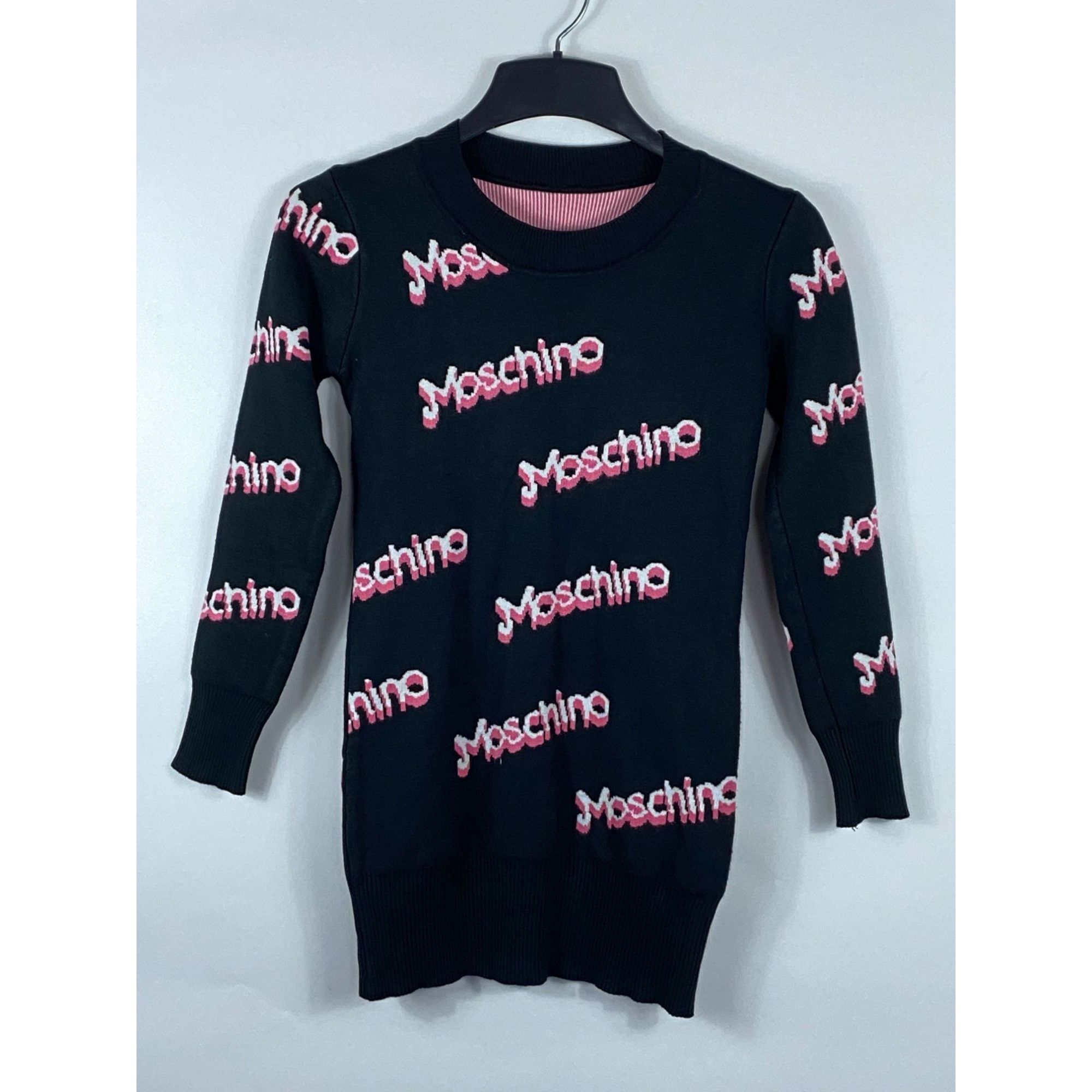 Moschino Vintage Moschino Black Pink Logo Barbie Pullover Sweater Dre Grailed