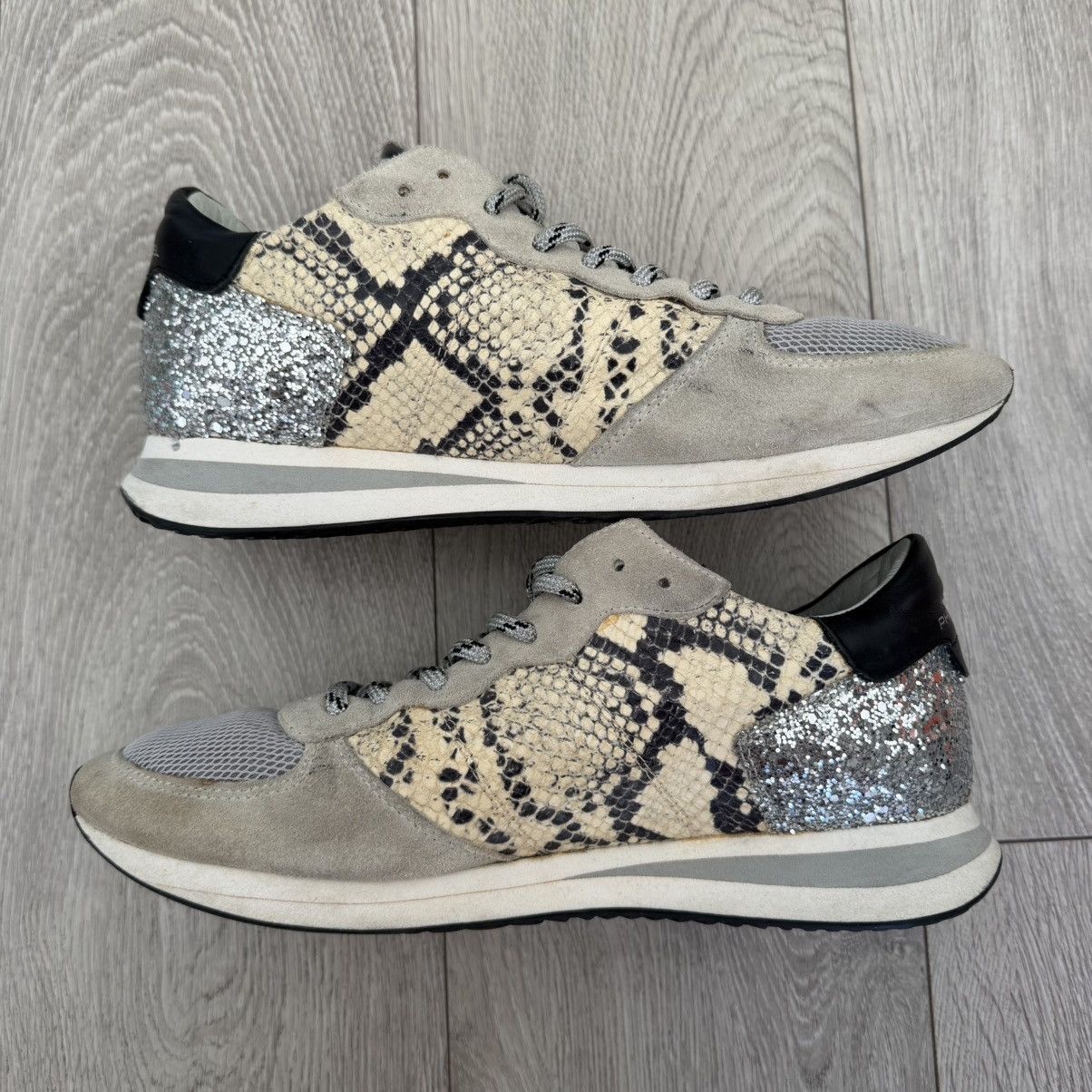 Philippe Model Philippe Model Womens 7.5 EU 38 TROPEZ Reptile Leather Suede Size US 8 / IT 38 - 4 Thumbnail
