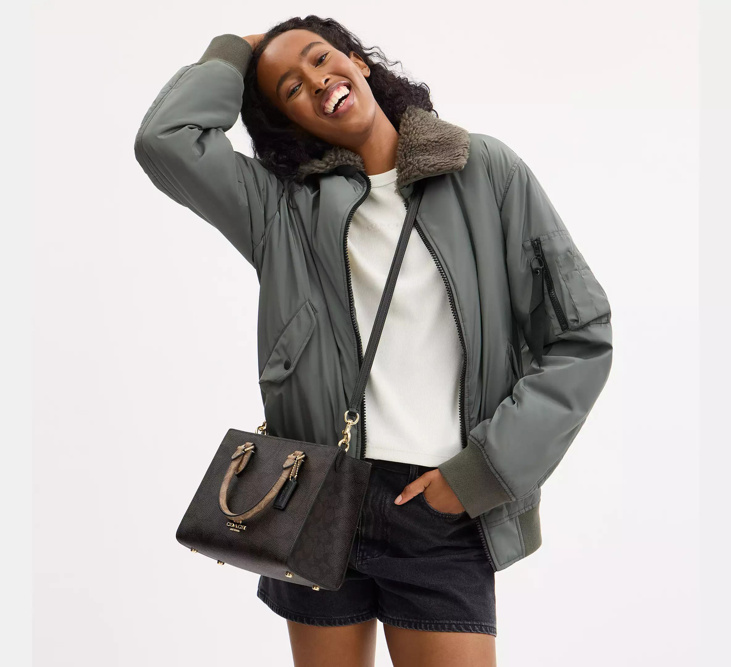 Coach Maggie Small Tote Bag In Blocked Signature Canvas CY676 Size ONE SIZE - 3 Thumbnail