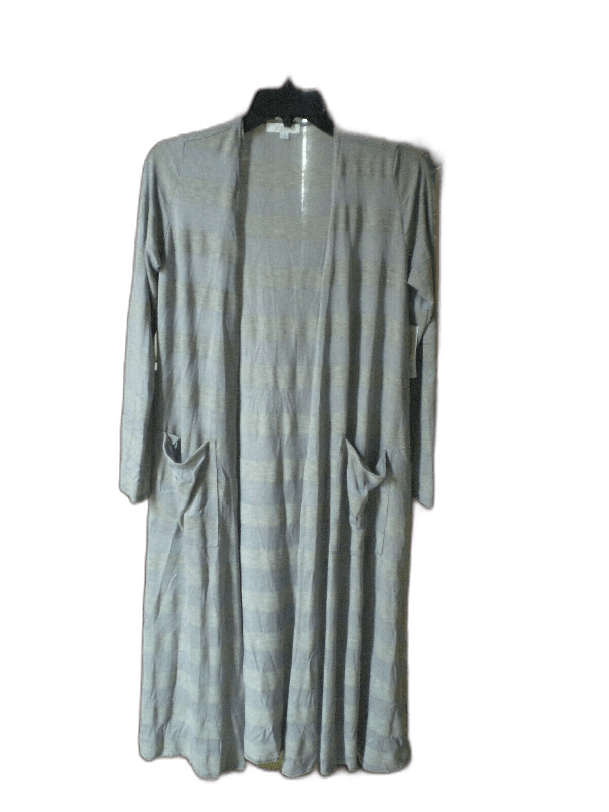 Other NWT LuLaRoe Sarah Long Cardigan (Small) Gray/Steel Stripe Size S / US 4 / IT 40 - 2 Thumbnail