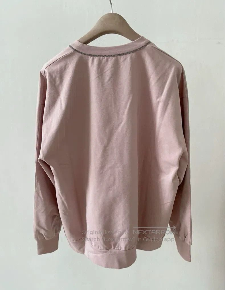 Brunello Cucinelli Brunello Cucinelli Light pink cotton beaded round-neck hoo Size S / US 4 / IT 40 - 2 Thumbnail