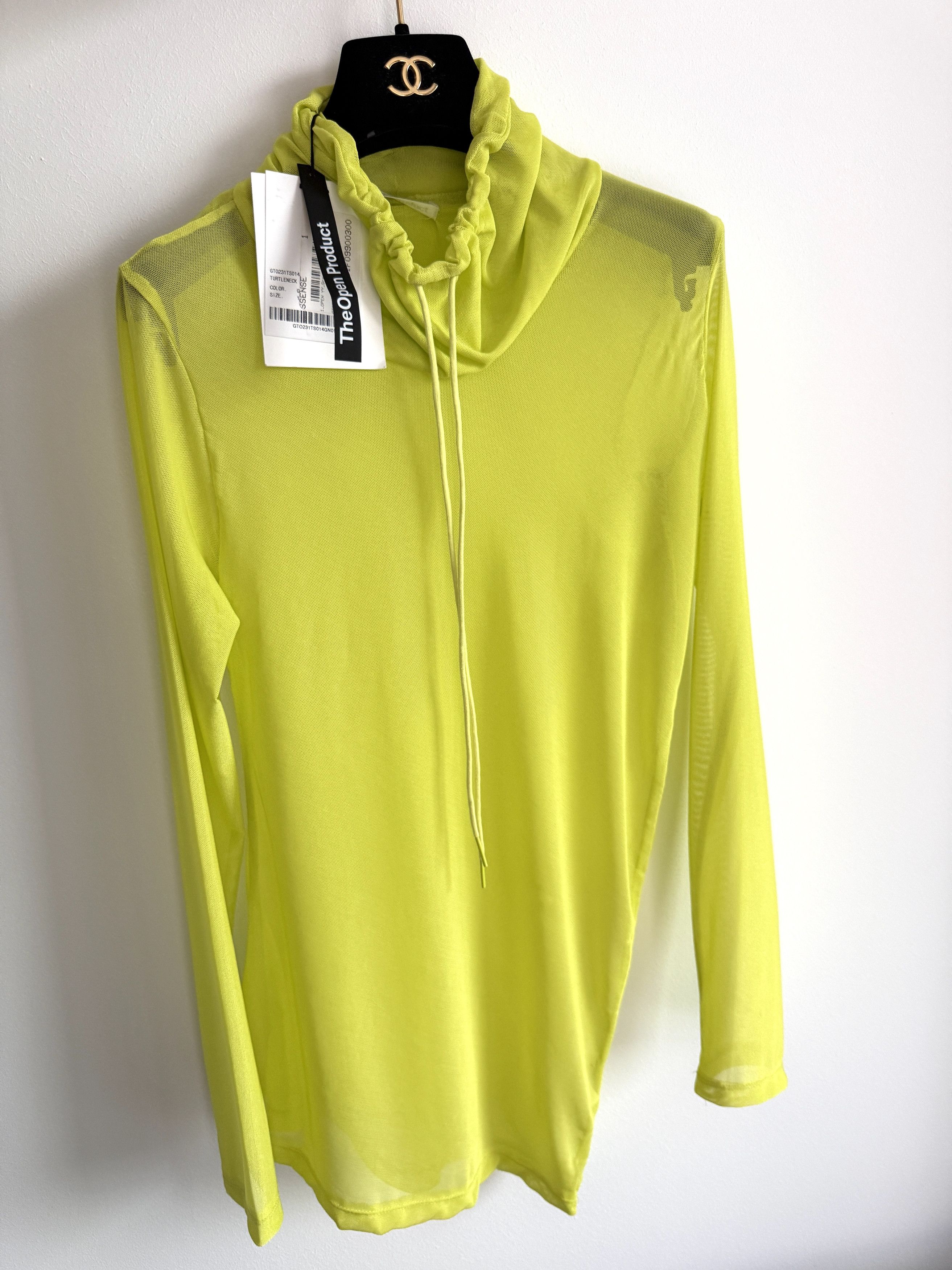 OPEN YY USD200 OPEN YY GREEN DRAWSTRING TURTLENECK TOP/BLOUSE Size S / US 4 / IT 40 - 3 Thumbnail