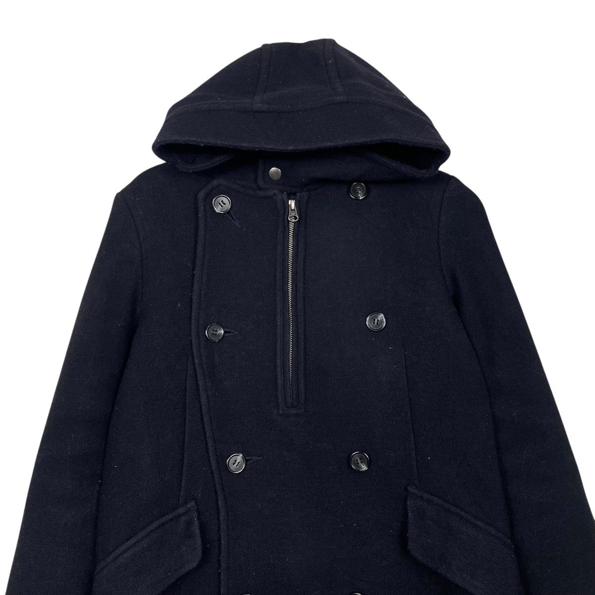 Zucca Cabane De Zucca Double Breasted Hooded Wool Jacket Size US S / EU 44-46 / 1 - 2 Thumbnail