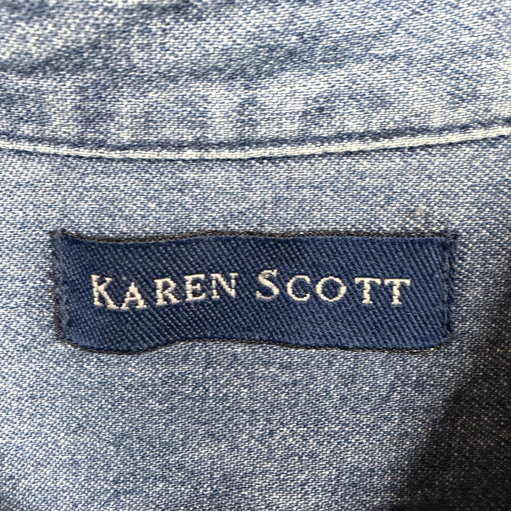 Vintage VTG Karen Scott Button-Up Denim Shirt XL Women Halloween Embroidered Witch Bat Stars 90s Century Winter Size XL / US 12-14 / IT 48-50 - 7 Thumbnail