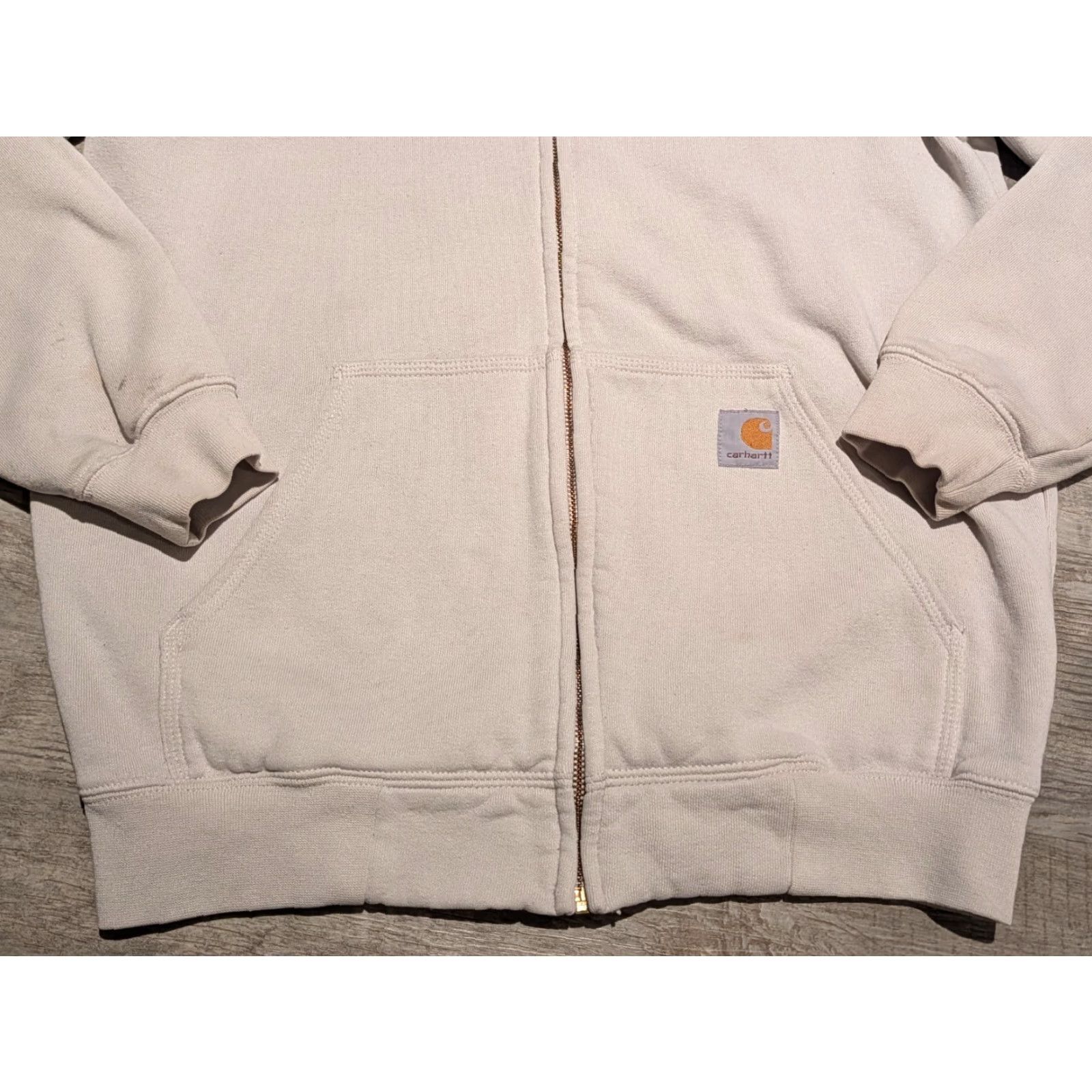 Carhartt VINTAGE Carhartt Hoodie Shirt Men Size S Beige Full Zip Hooded 90s Outdoor Rugged Quality Size US S / EU 44-46 / 1 - 4 Thumbnail