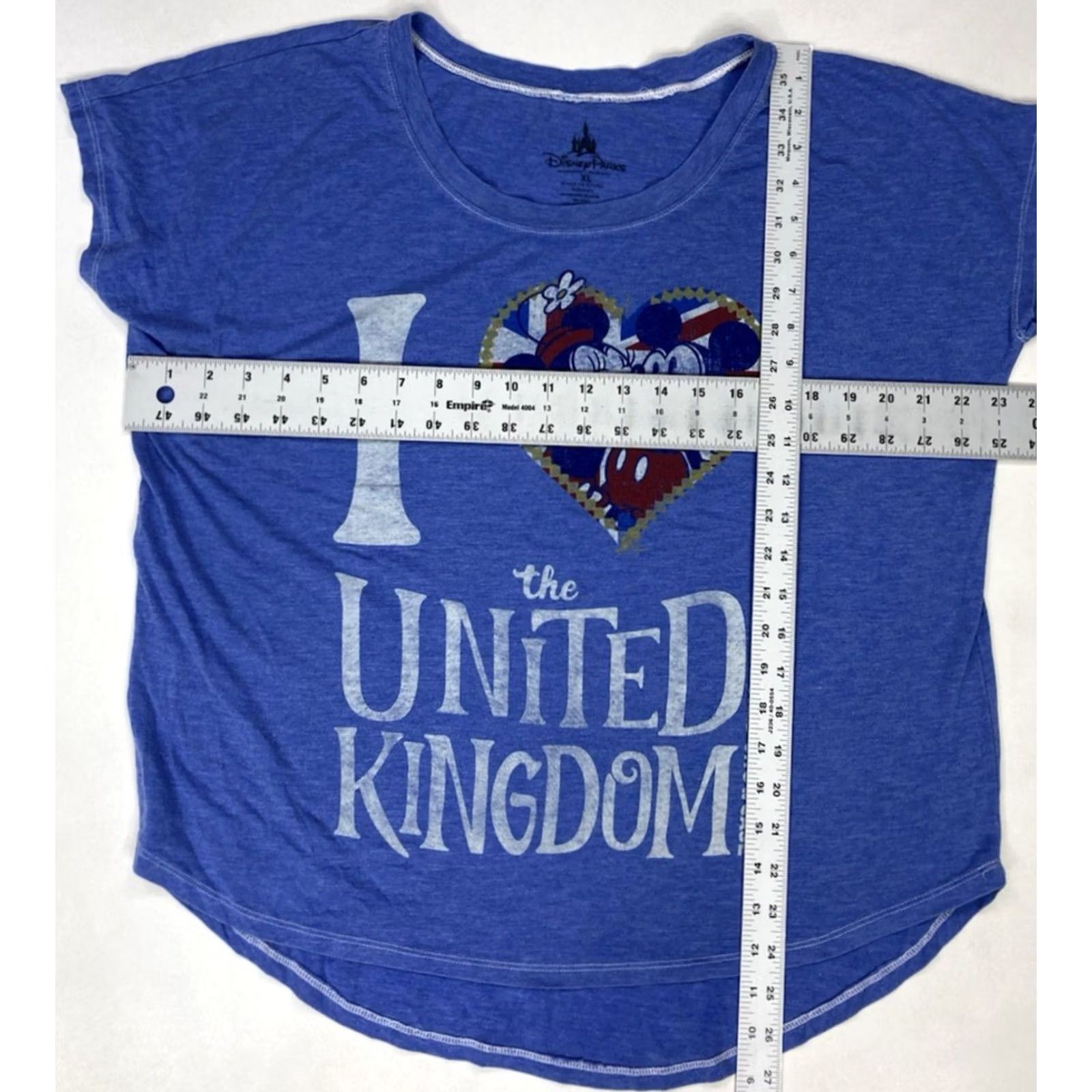 Disney Disney T-Shirt Women's XL Mickey Minnie Cartoon Colorful Retro World Showcase Epcot Blue Crew Neck Short Sleeve Casual Shirt Size XL / US 12-14 / IT 48-50 - 5 Thumbnail