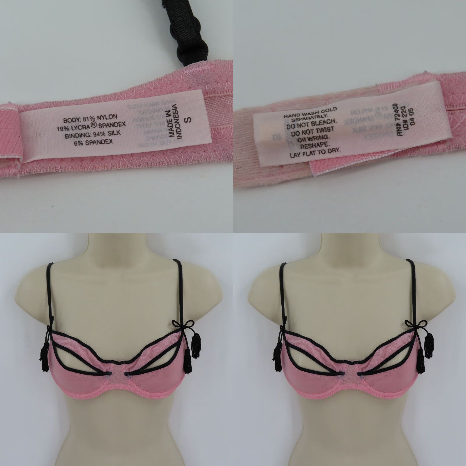 Victoria's Secret Victoria's Secret Bra Balconette Underwire S Pink Small One Size Tassels Sexy Vintage 2005 Collection Womens Size ONE SIZE - 9 Thumbnail