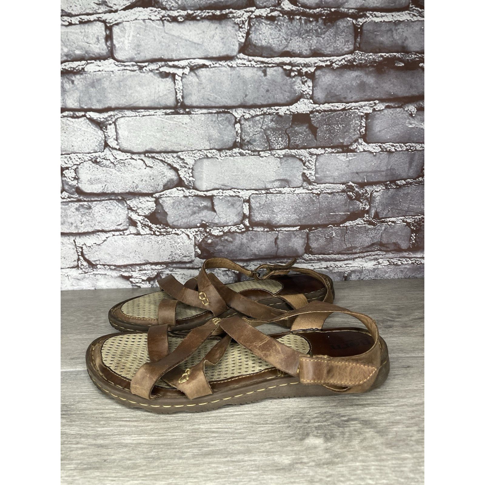 Born Born Handcrafted Brown Leather Strappy Casual Sandals Women’ Size US 10 / IT 40 - 1 Thumbnail