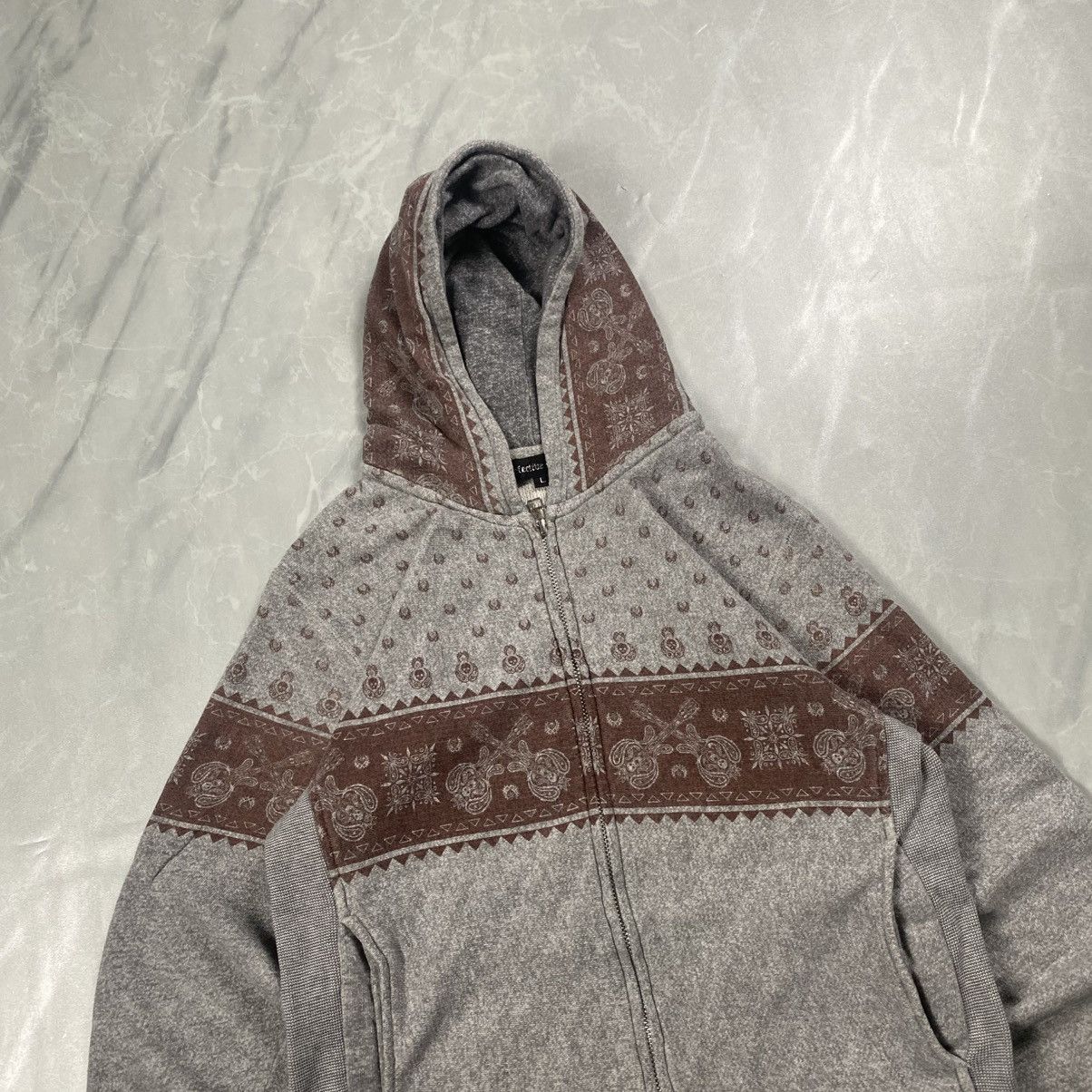 Defective Struct Rare y2k Defective Struct Goth Skull Paisley Zip Up Size US S / EU 44-46 / 1 - 4 Thumbnail