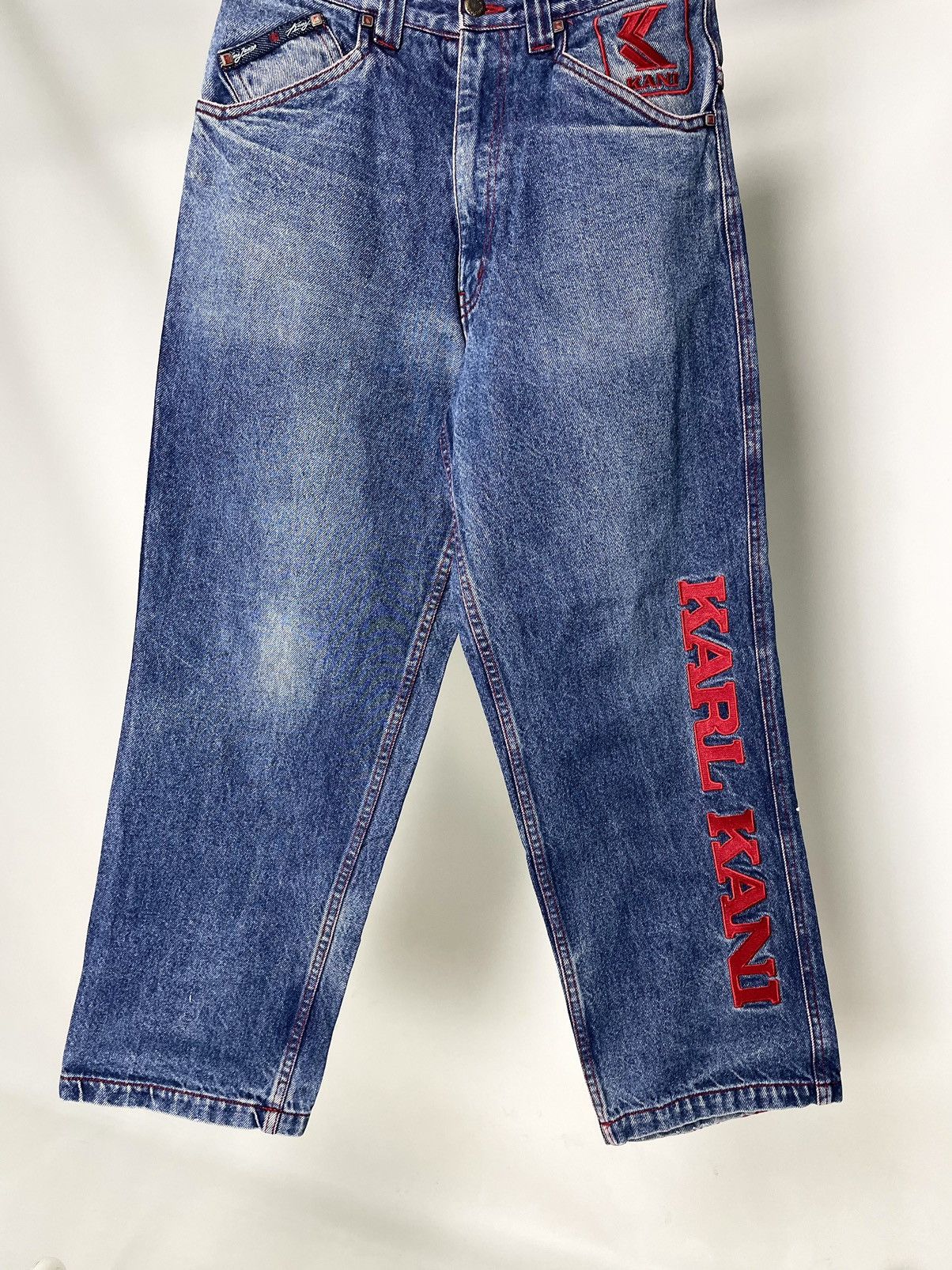 Karl Kani Karl Kani Vintage 90’s 👺 Embroidered Hip Hop Jeans like Fubu Size US 28 / EU 44 - 9 Thumbnail