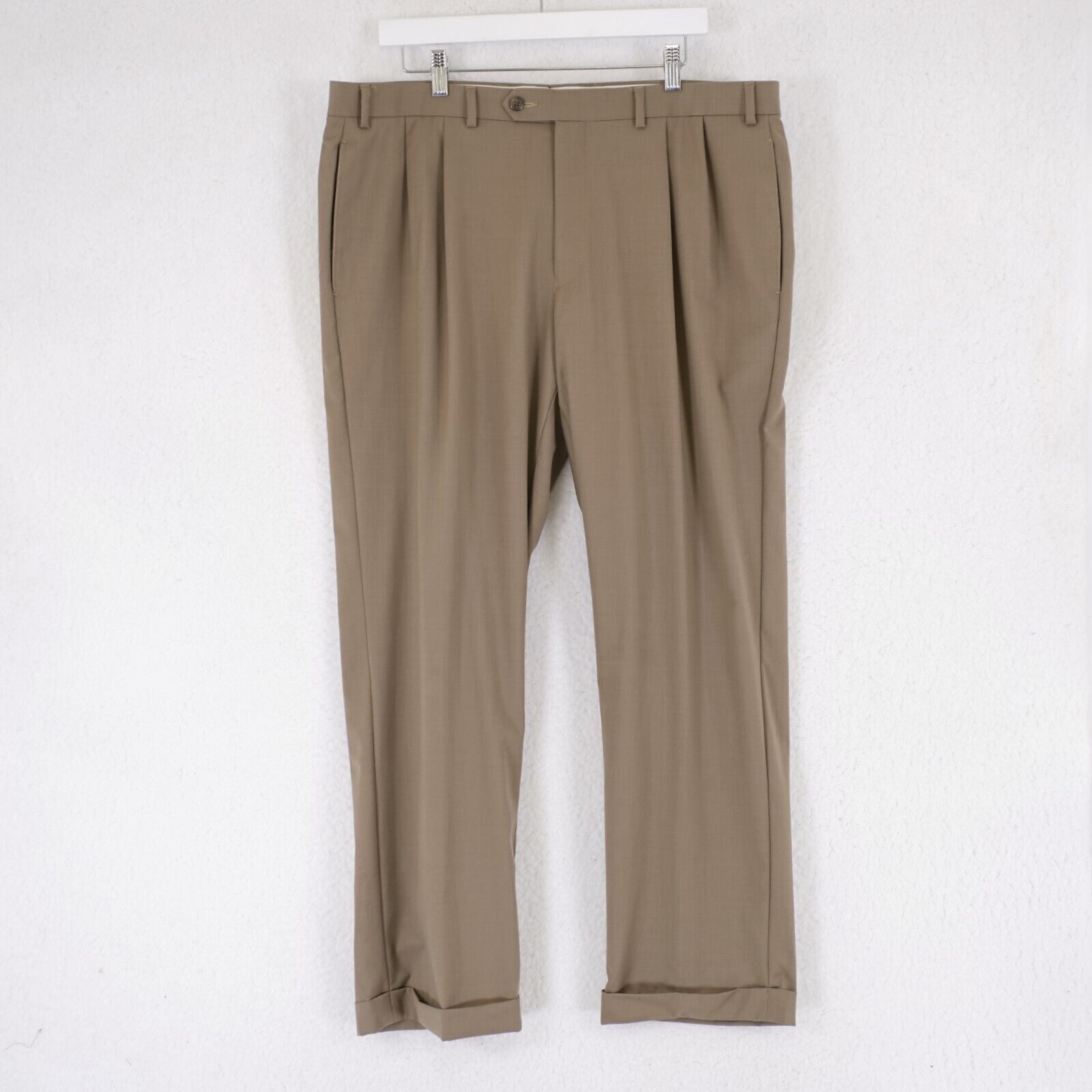 Lauren Ralph Lauren Lauren Ralph Lauren Tan Wool 39/30 Dress Pants Pleated Cuffe Size US 39 - 1 Thumbnail