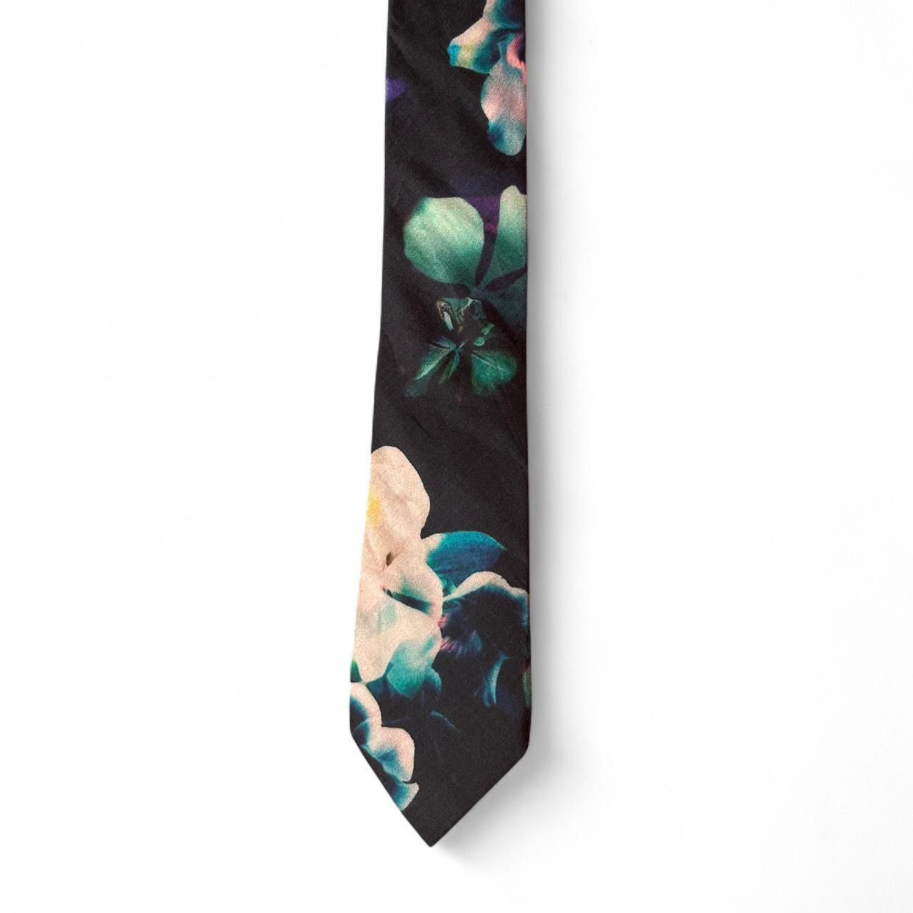 Armani Exchange Armani Exchange Slim Floral Cotton/Silk Tie Size ONE SIZE - 1 Thumbnail