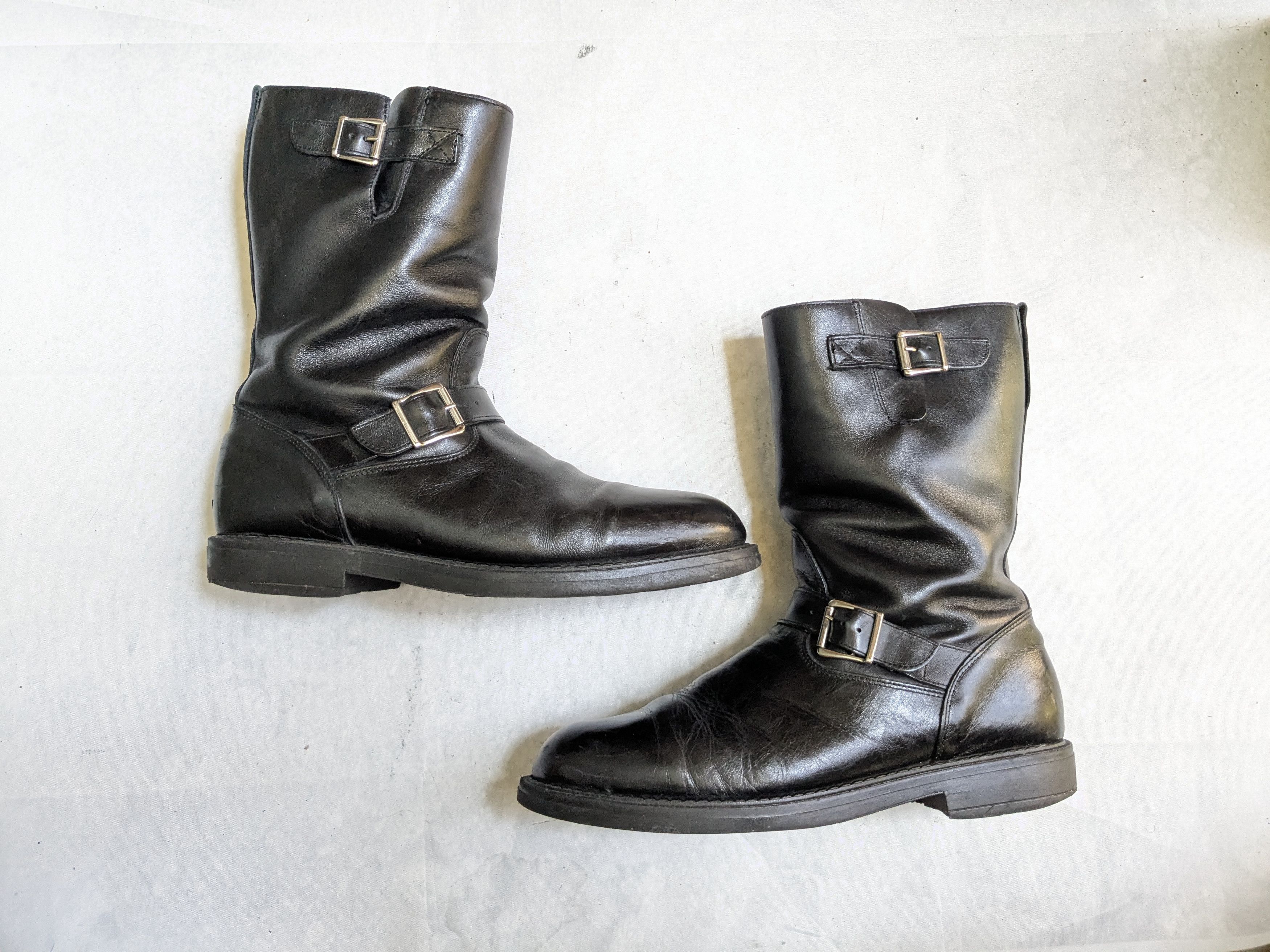 Vintage Engineer Boots Black Leather 12 M Motorcycle Biker