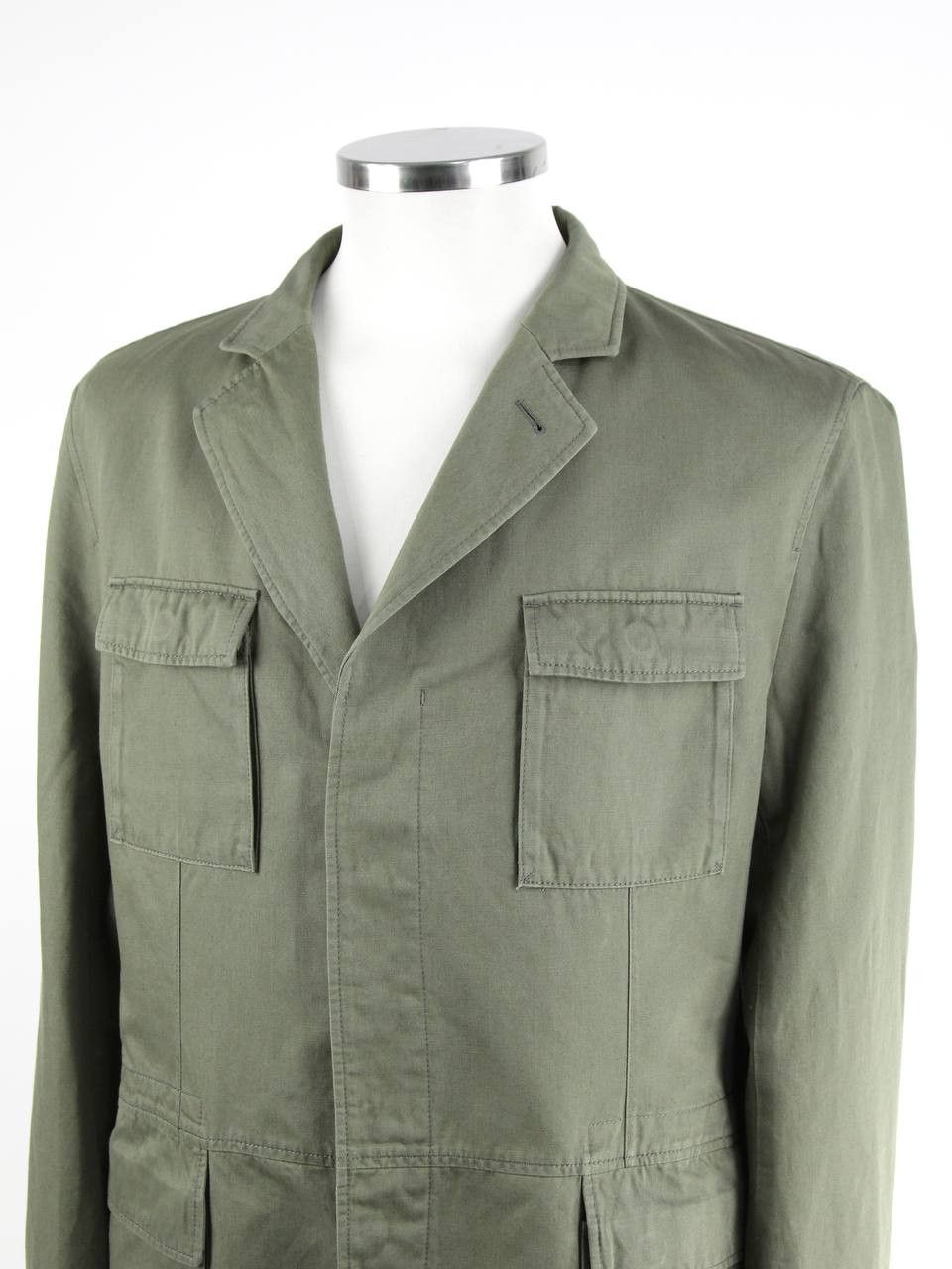 Hugo Boss HUGO BOSS Khaki jacket made of linen and cotton Size US XL / EU 56 / 4 - 4 Thumbnail