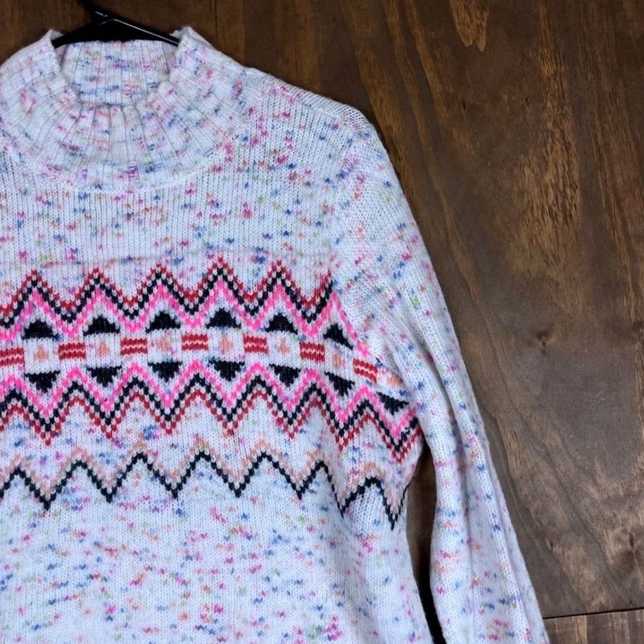 Loft LOFT Womens Sweater Multicolored Pattern Mock Neck Long Sleeve Knit Pullover Small Size S / US 4 / IT 40 - 5 Thumbnail