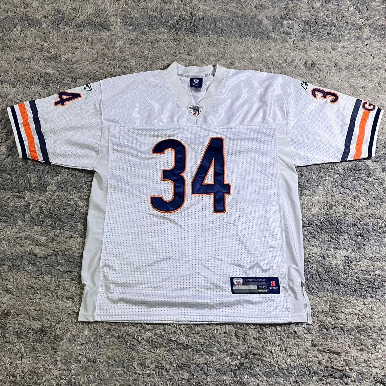 image of Walter Payton Chicago Bears White Away Reebok Nfl Jersey, Men's (Size XL)