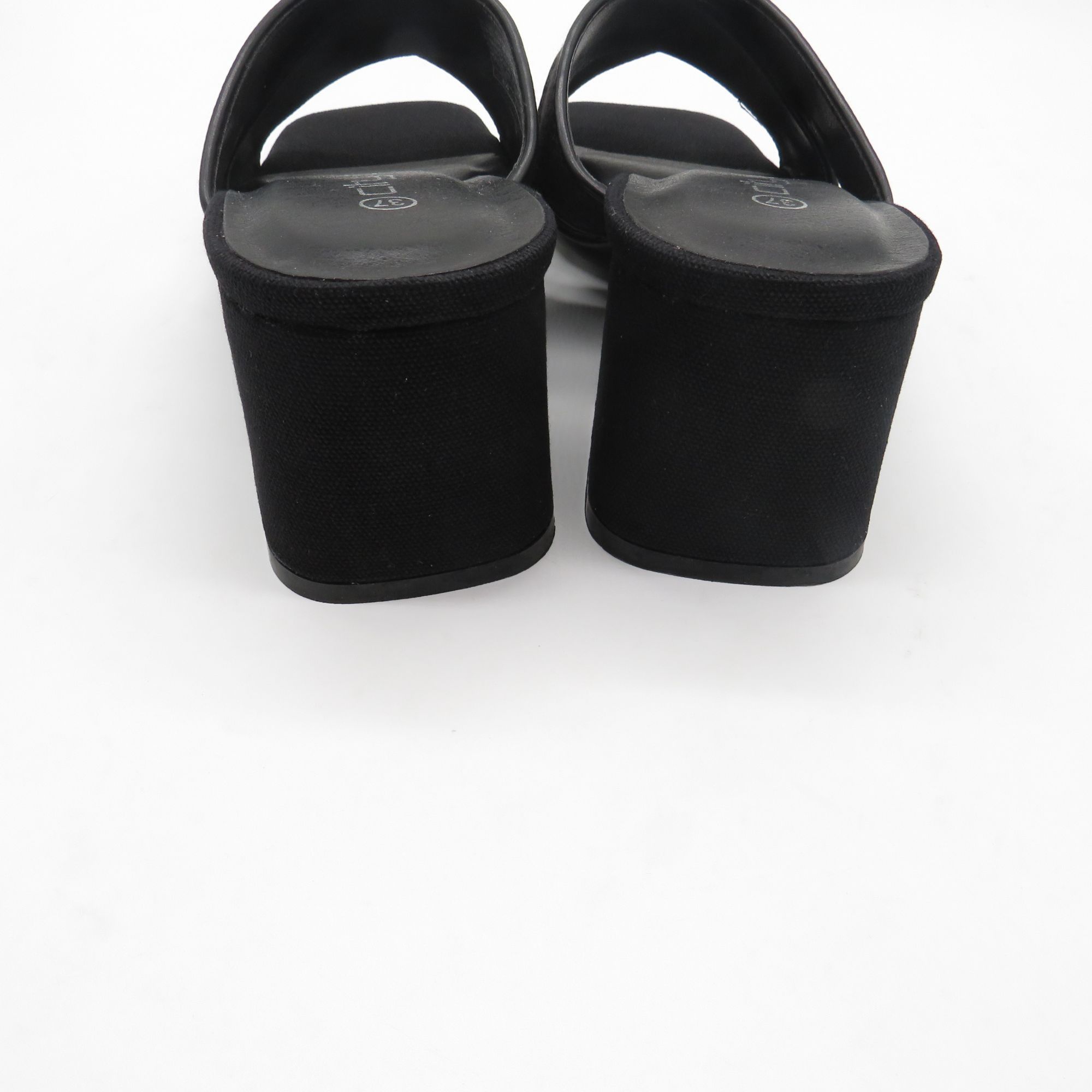 Other City Chic Women’s Black Heeled Slide Sandals With Cross-Stra Size US 6 / IT 36 - 5 Thumbnail