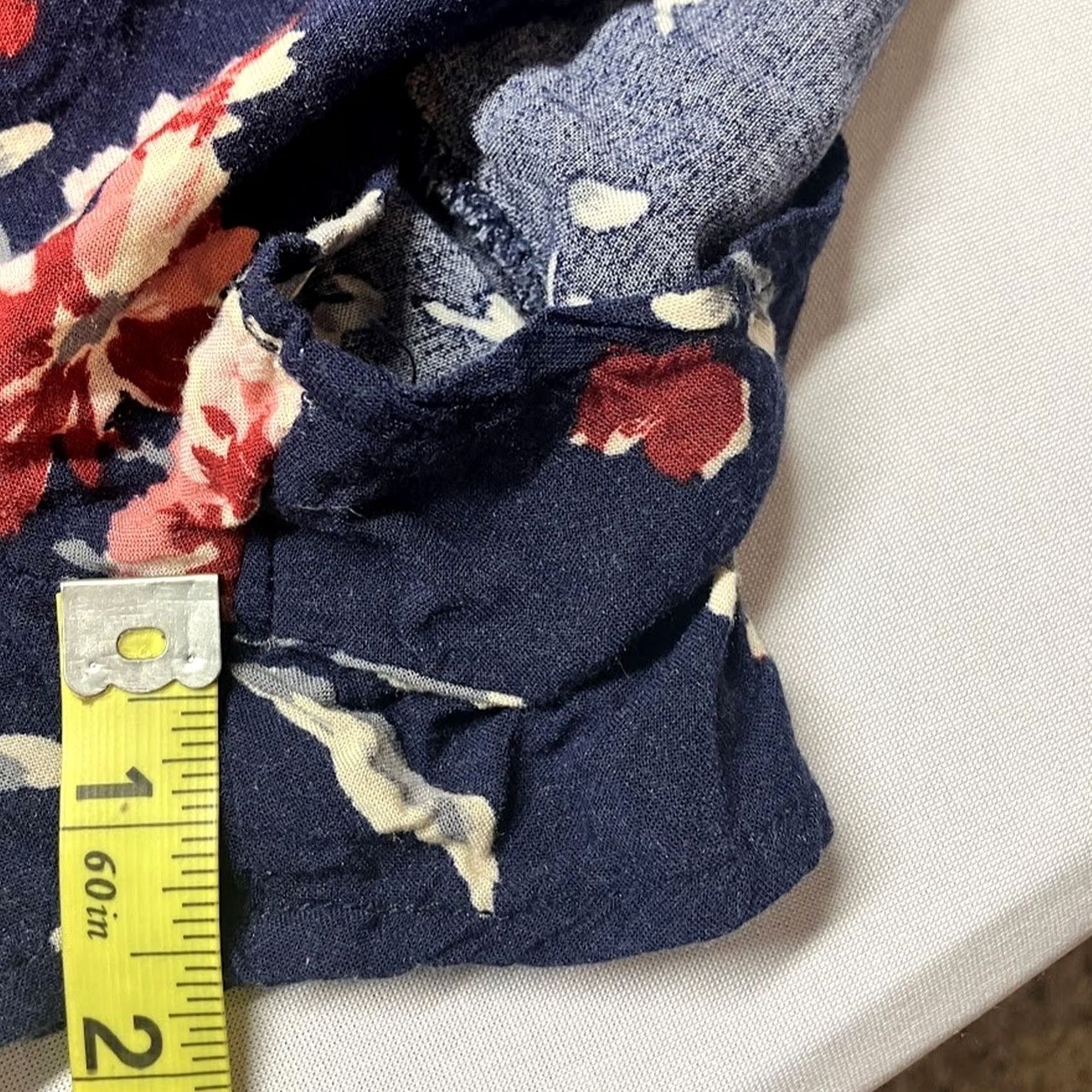 Vintage Cape Juby Floral Romper 3/4 Sleeve Navy Blue Pink Short Jumper Size M Size M / US 6-8 / IT 42-44 - 7 Thumbnail