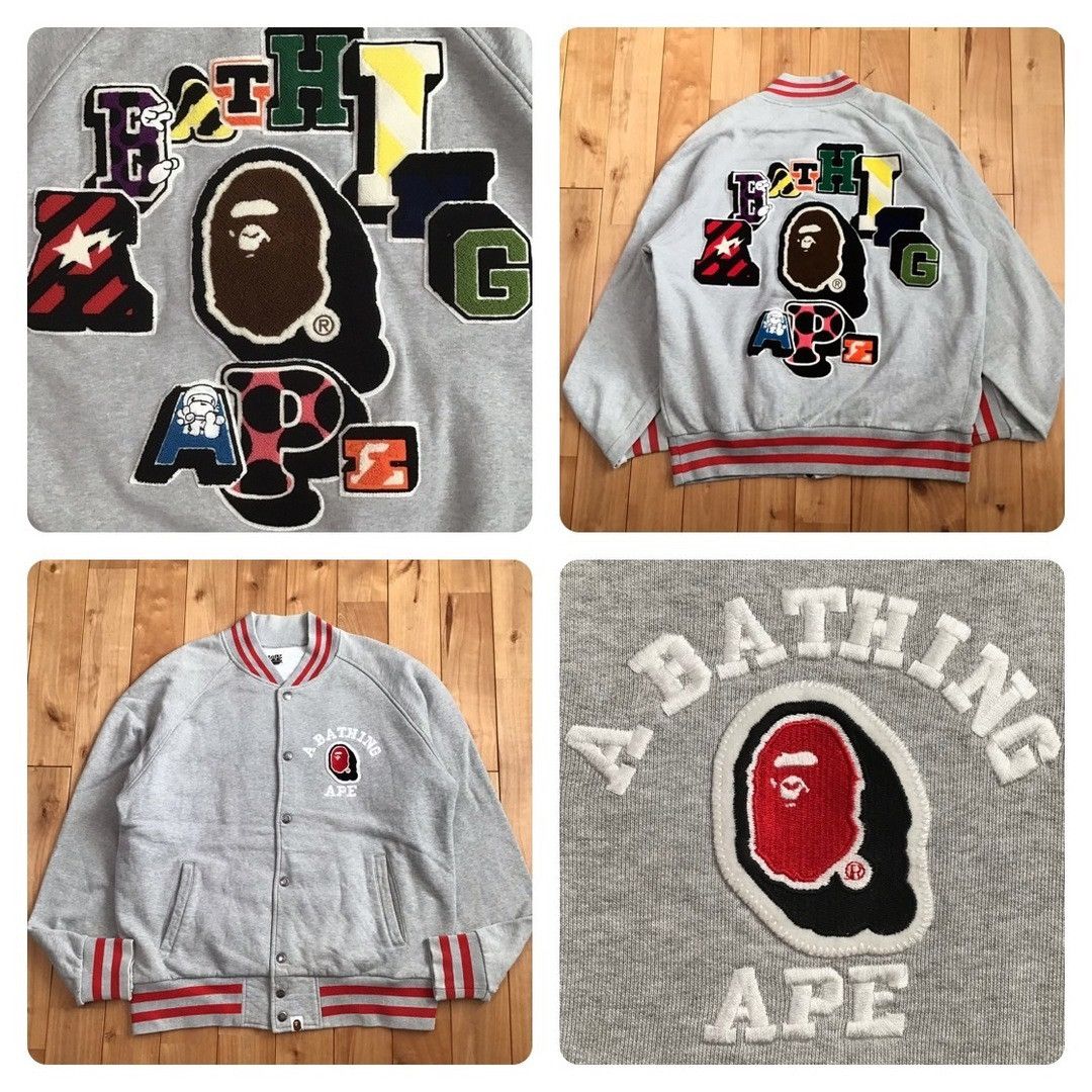 Bape × Nigo BAPE LOGO sweat varsity jacket a bathing ape NIGO Size US M / EU 48-50 / 2 - 1 Thumbnail