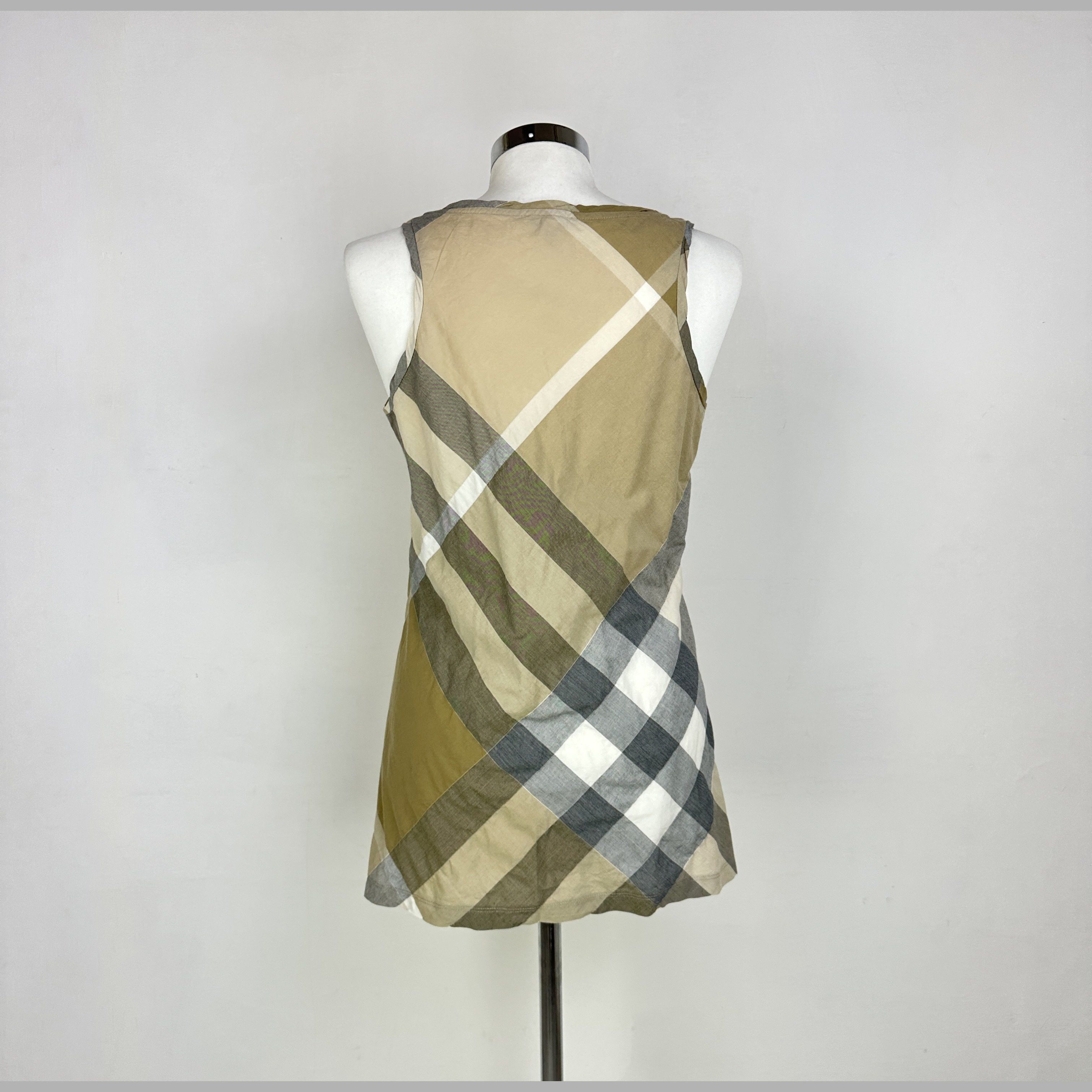 Burberry Canotta Burberry Brit Cotone Dettagli Tartan – M Size M / US 6-8 / IT 42-44 - 4 Thumbnail