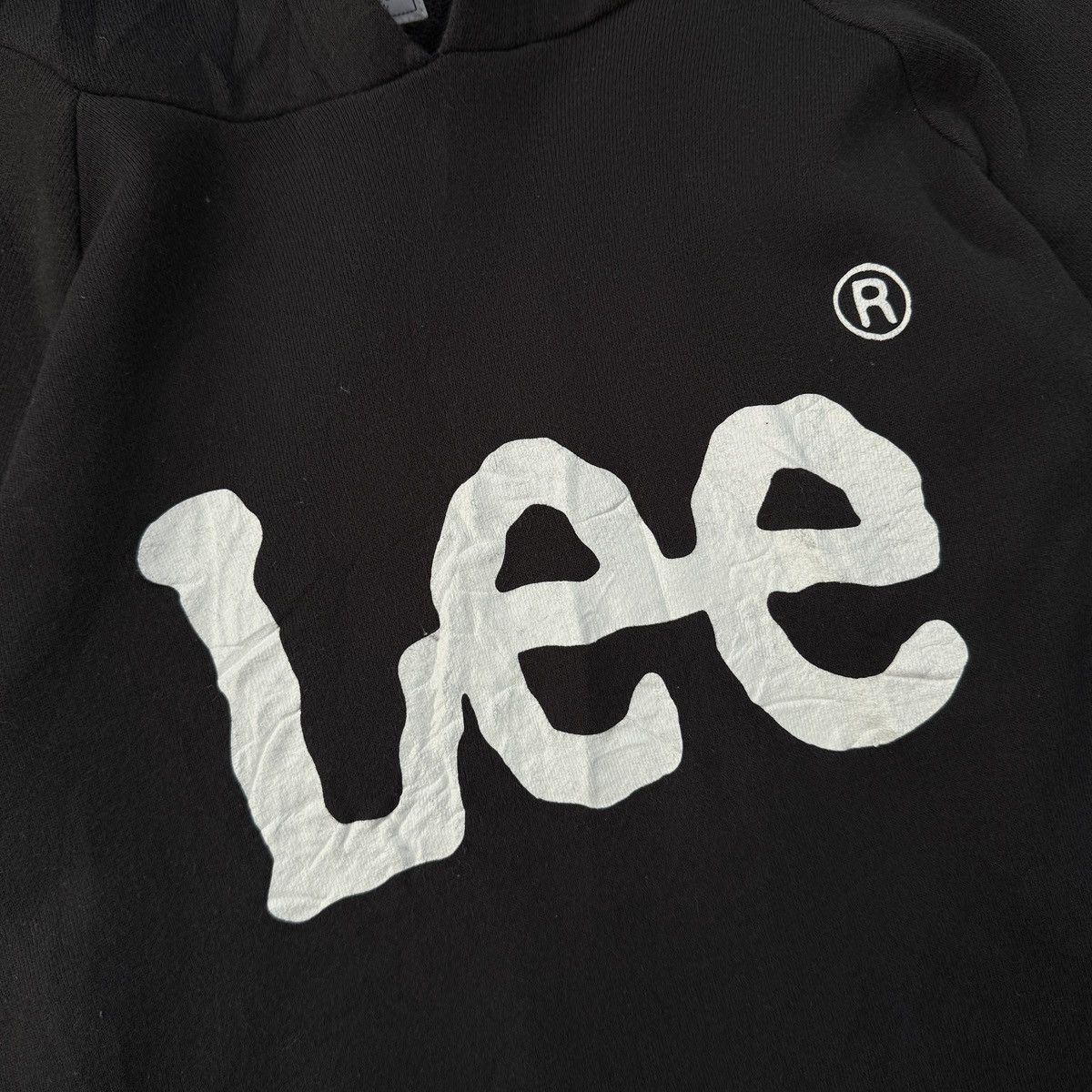 Japanese Brand × Lee Vintage 90’s Lee Sanforized Shrunk Big Logo Hoodie Size M / US 6-8 / IT 42-44 - 4 Thumbnail