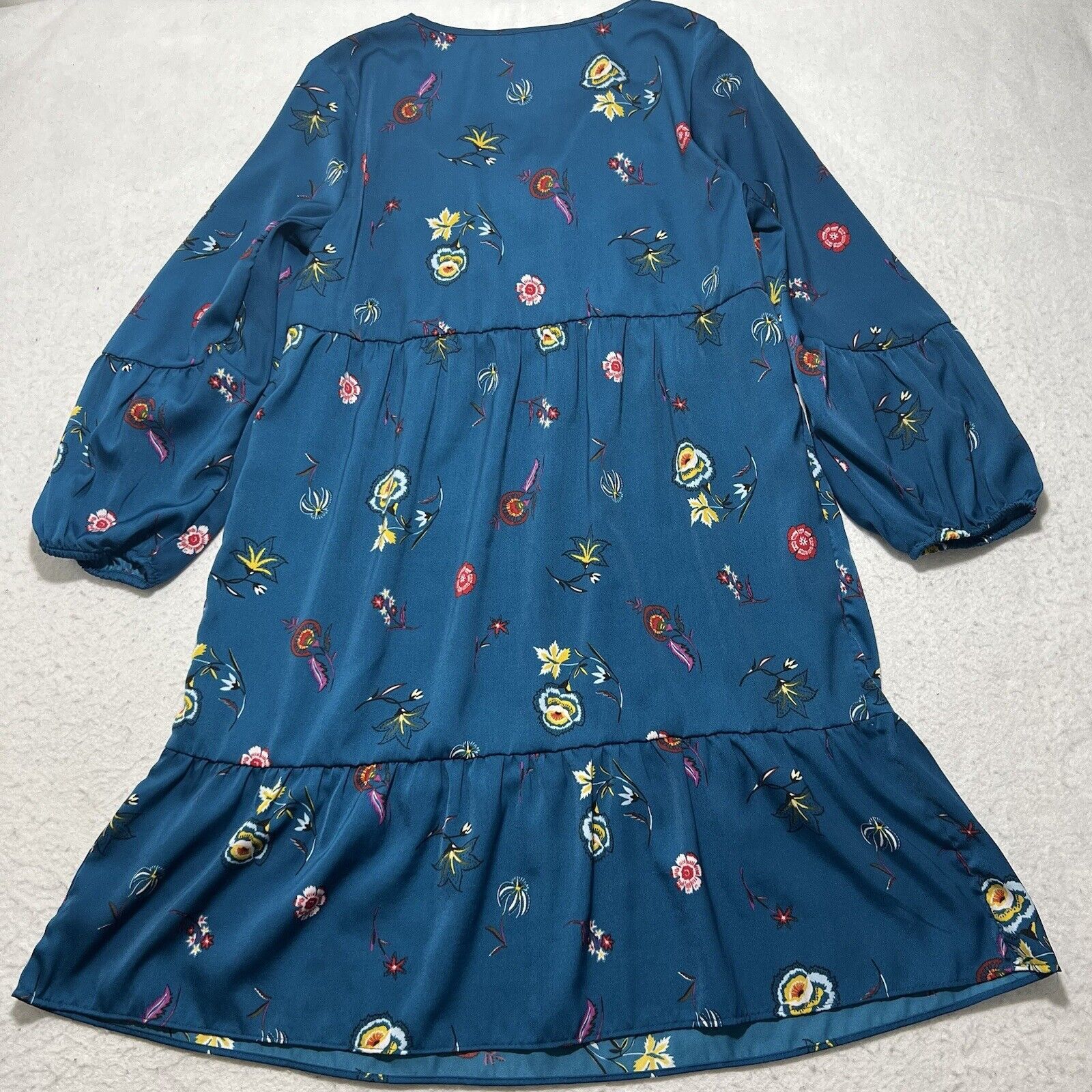 Old Navy Old Navy Women's Small Blue Colorful Floral Tie Shift Dress Size S / US 4 / IT 40 - 9 Thumbnail