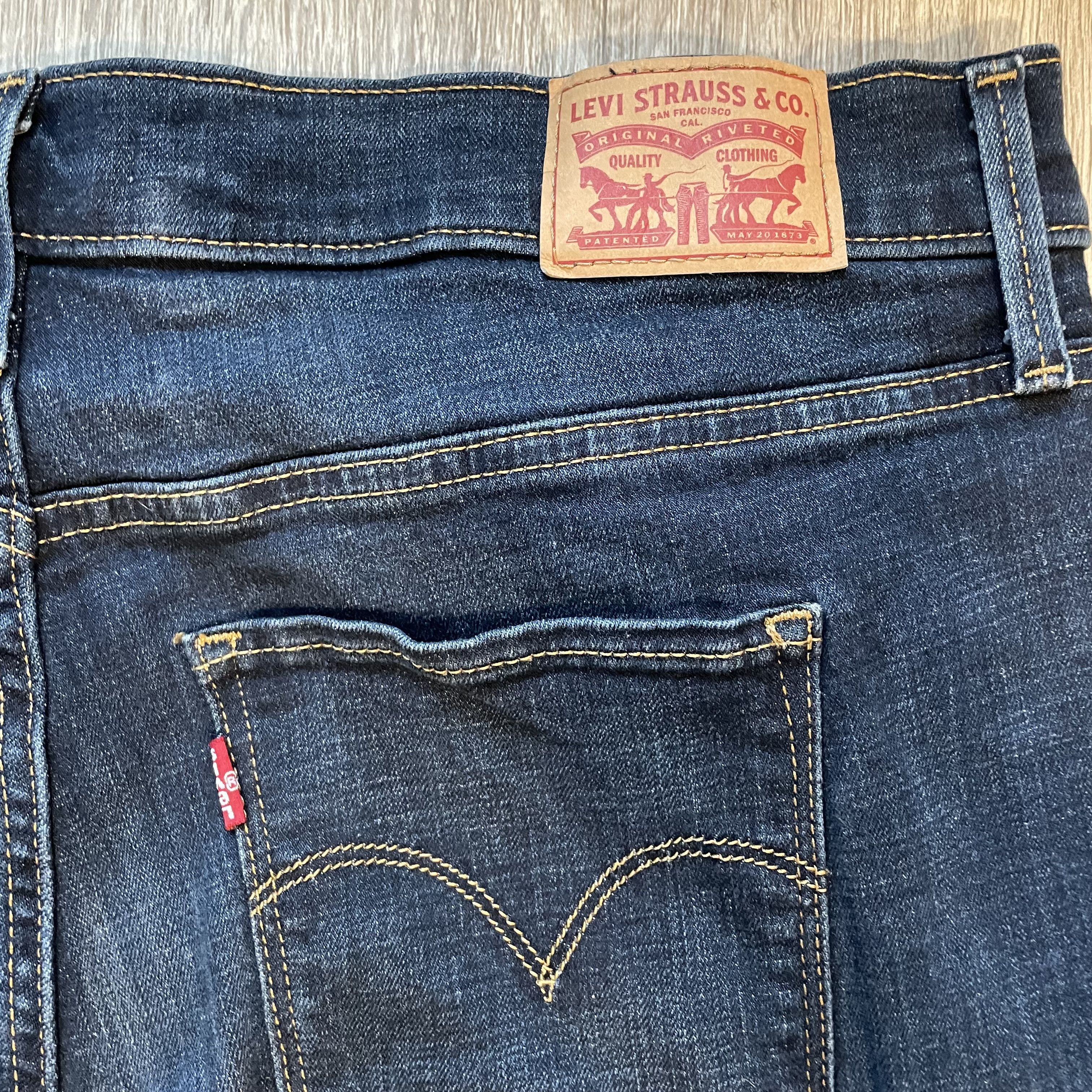 Levi's Levi's 721 High Rise Skinny Jeans Raw Hem Blue 18W Size 40" / US 18 - 8 Thumbnail