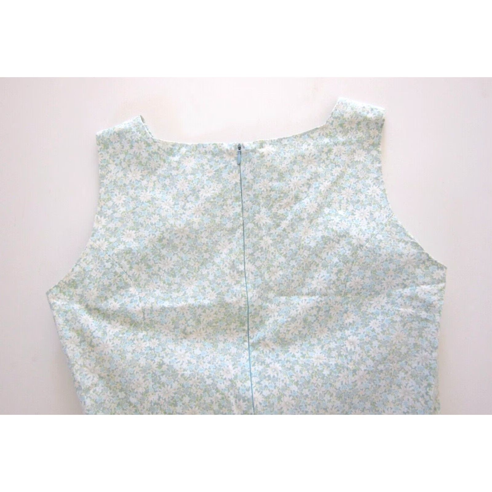 Van Heusen VINTAGE Van Heusen Cotton Stretch Green Ivory Floral Sheath Shift Tank Sun Dress Woman 8 Size M / US 6-8 / IT 42-44 - 5 Thumbnail