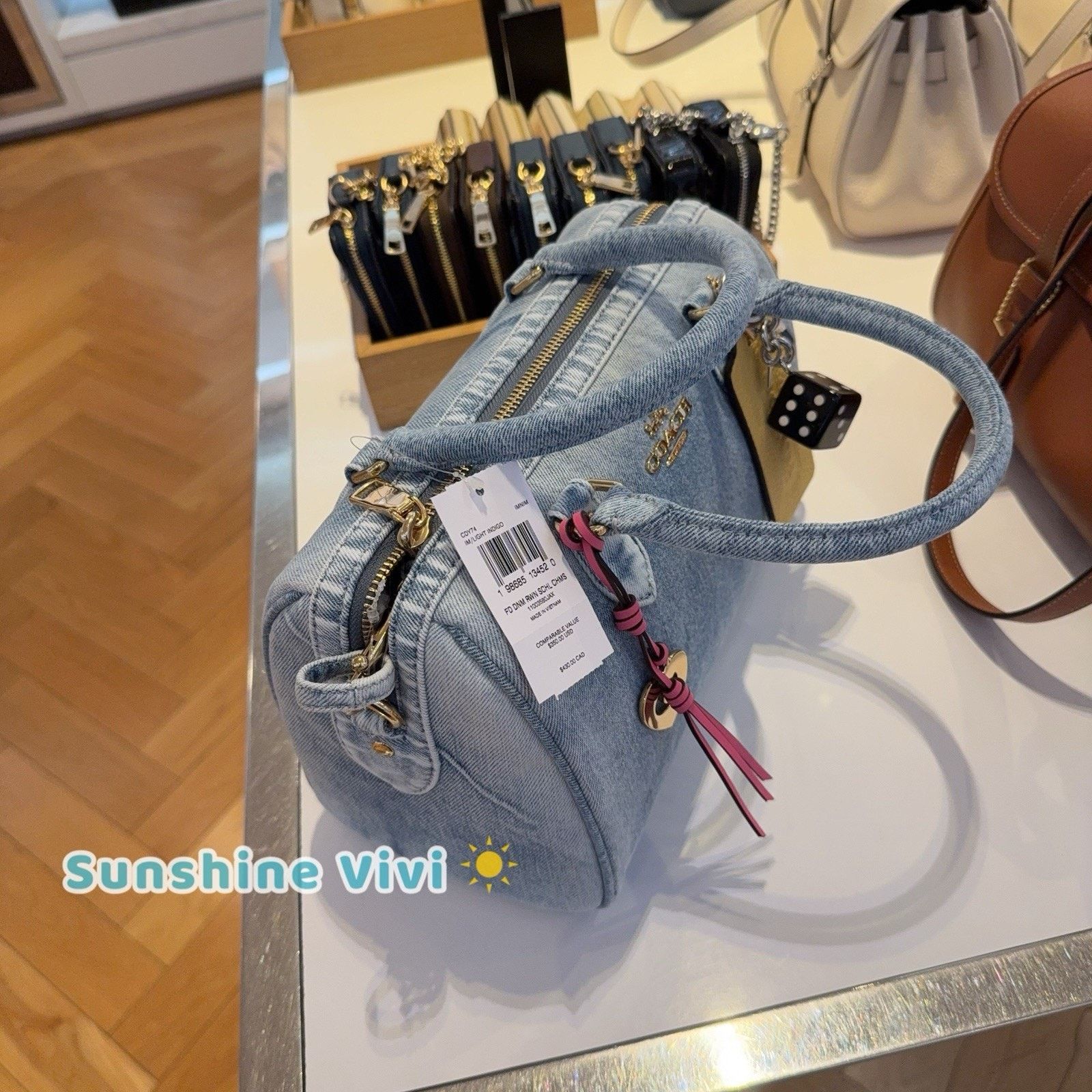 Coach NWT Coach Rowan Medium Satchel Loved Denim CDY74 Size ONE SIZE - 3 Thumbnail