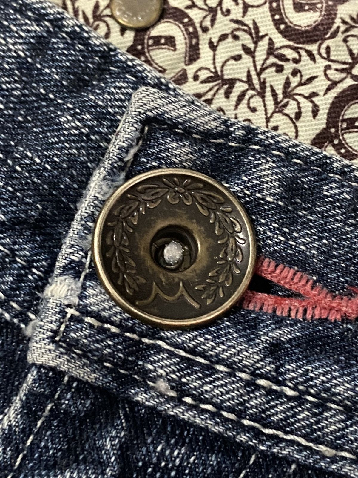 Edwin × Japanese Brand FLARE 🔥 Edwin 503 Blue Trip Distressed Splash Paint Denim Size US 33 - 15 Thumbnail