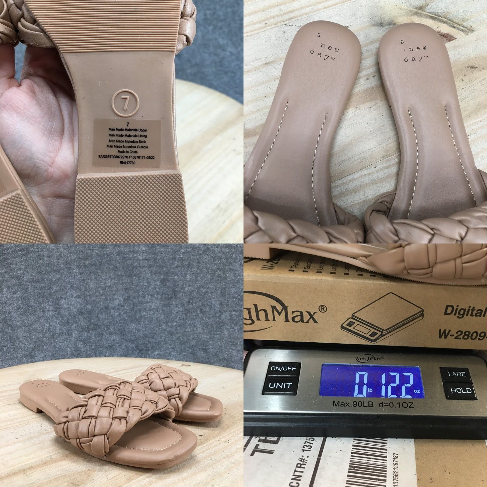 Vintage A New Day Sandals Womens 7 Casual Slip On Braided Flats Slide Brown Faux Leather Size US 7 / IT 37 - 9 Thumbnail