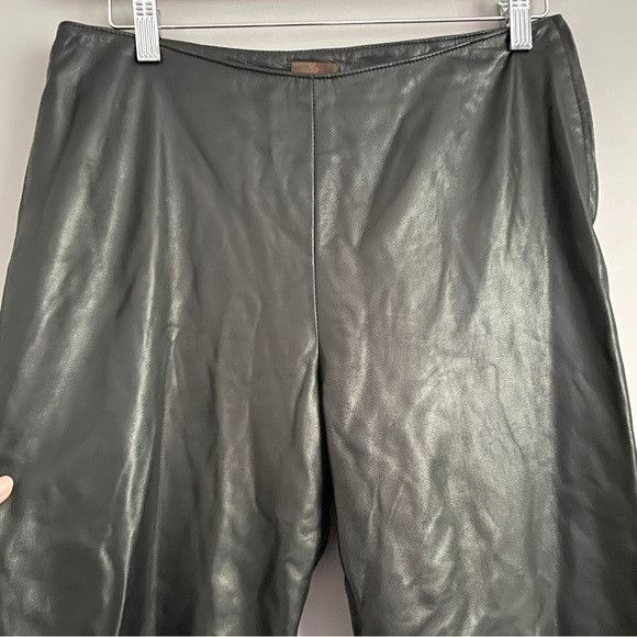 Danier Vintage Danier Black Leather Lined High Rise Straight Pants Size 32" / US 10 / IT 46 - 5 Thumbnail