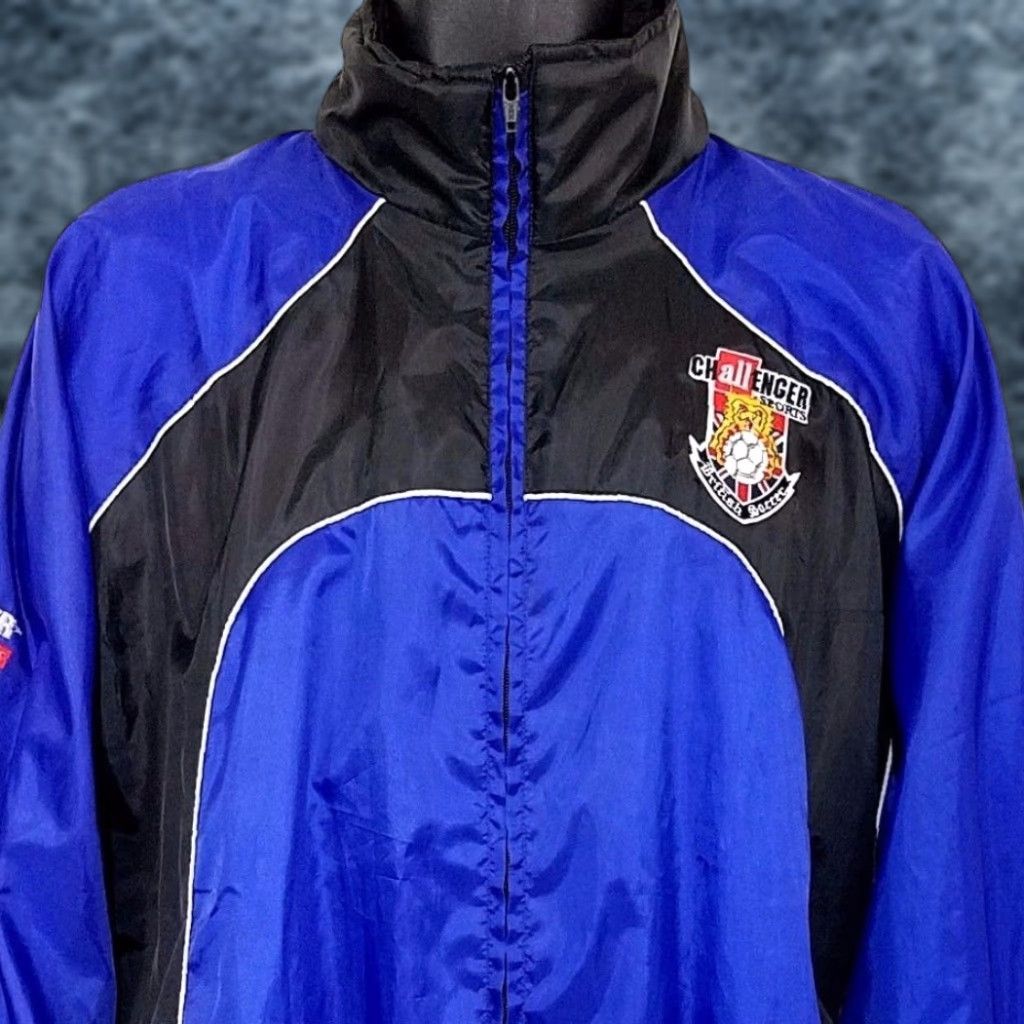 Vintage VINTAGE Challenger Sports Jacket Mens 2XL Windbreaker Blue Football Soccer 1990s Mens Size US XXL / EU 58 / 5 - 1 Thumbnail