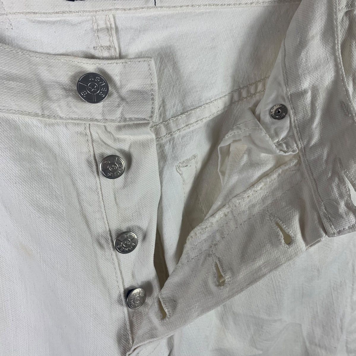 Designer × agnes b. Vintage AGNES B Paris white colour jeans Size 25" / US 0 / IT 36 - 6 Thumbnail