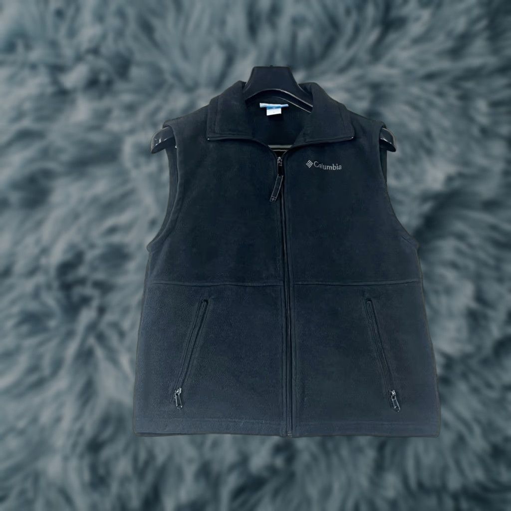 Vintage Columbia Vest Jacket Black S Mock Neck Fleece Zipper Pockets Waist Length Mens Regular Jacket Size US S / EU 44-46 / 1 - 1 Thumbnail