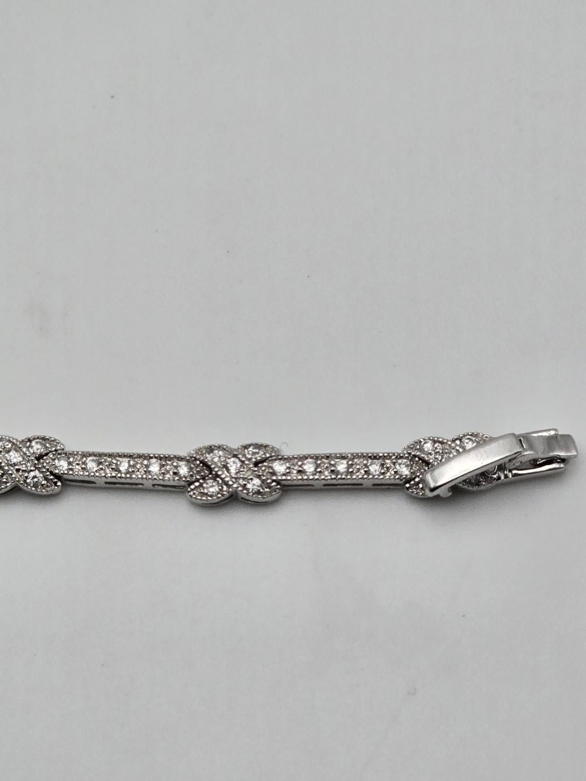 Other ATI Sterling Silver CZ Bracelet 7"Infinity Knot Link Design Size ONE SIZE - 2 Thumbnail