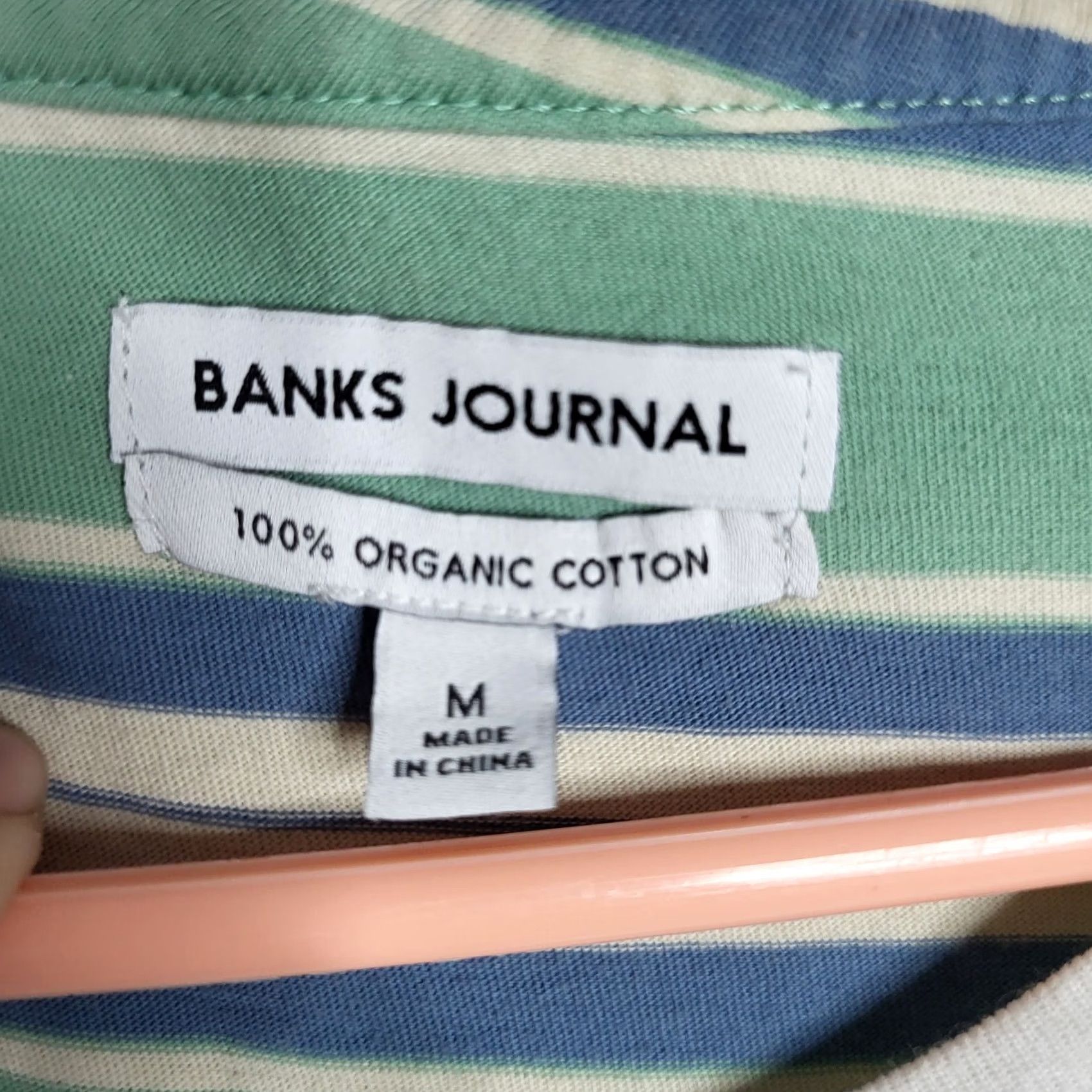Banks Journal Banks Journal Men's T-Shirt Striped 100% Organic Cotton Short Sleeve Crew Neck Size M Multicolor Size US M / EU 48-50 / 2 - 8 Thumbnail