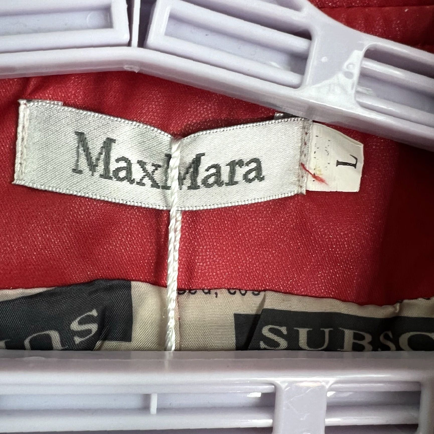 Max Mara Max Mara Rain Coat Womens Jr Size L Red Double Breasted Belted Scarf Sequin Size L / US 10 / IT 46 - 6 Thumbnail