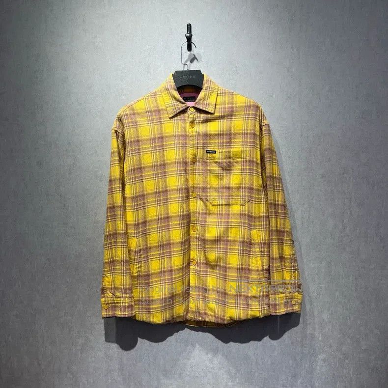 Balenciaga Yellow Plaid Shirt Jacket