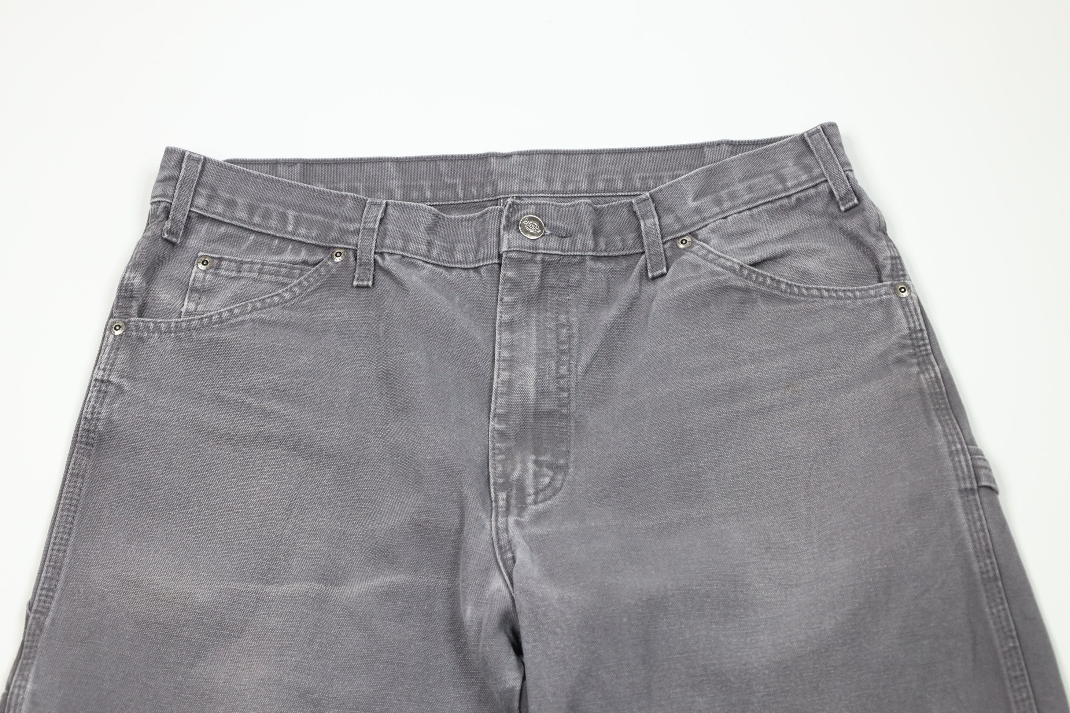 Dickies Vintage Dickies Canvas Wide Leg Dungaree Pants Gray Cotton Size US 36 / EU 52 - 2 Thumbnail