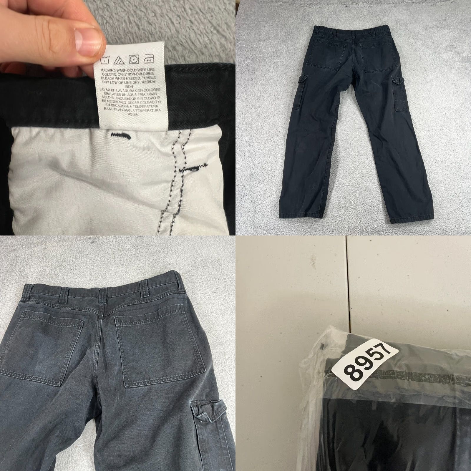 Wrangler Wrangler Cargo Pants Mens 36x32 Black Relaxed Fit Utility Chino Skater Pants Size US 36 / EU 52 - 8 Thumbnail