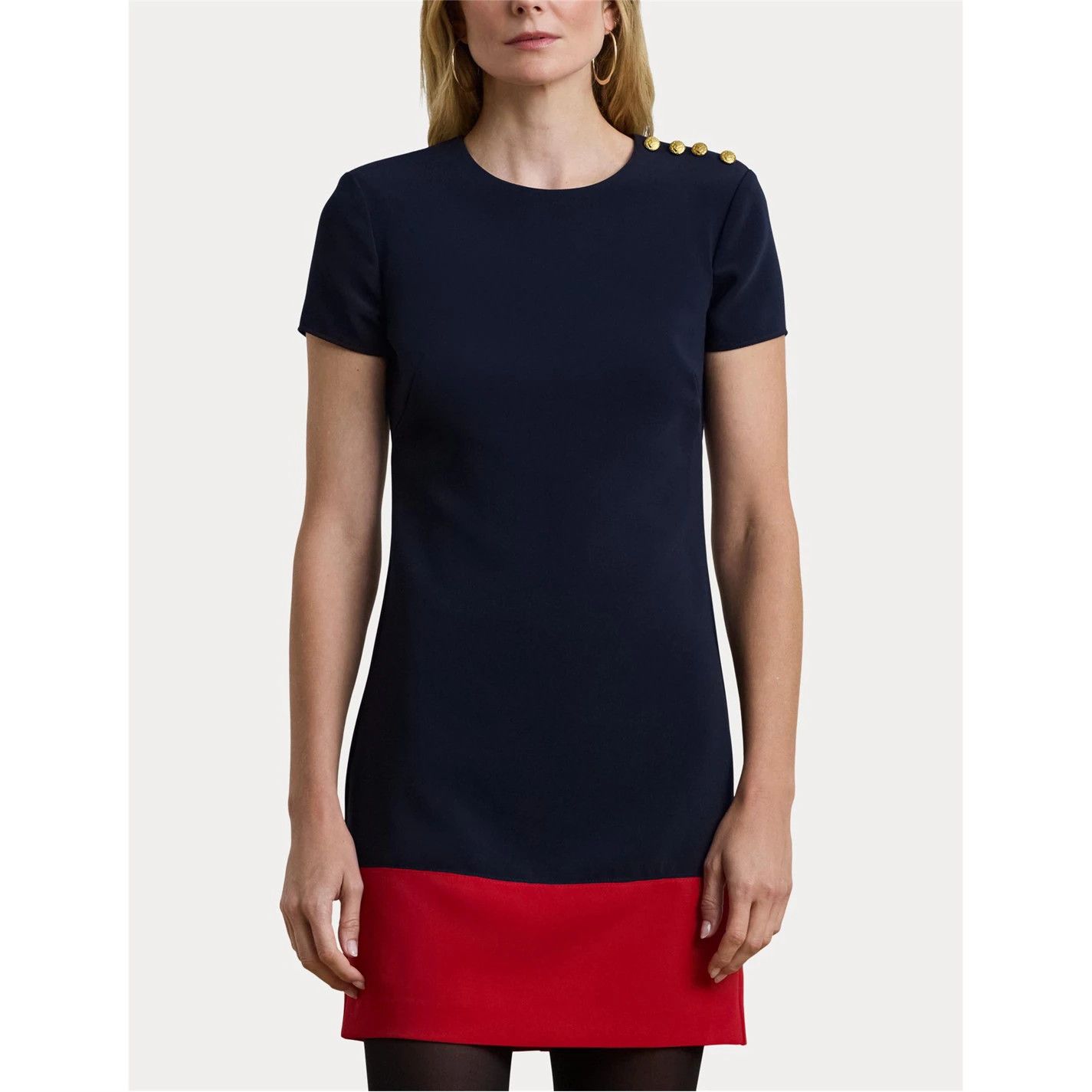 Lauren Ralph Lauren o1g2r1mq0825 Kusmae Dress in Navy/Red Size M / US 6-8 / IT 42-44 - 4 Thumbnail