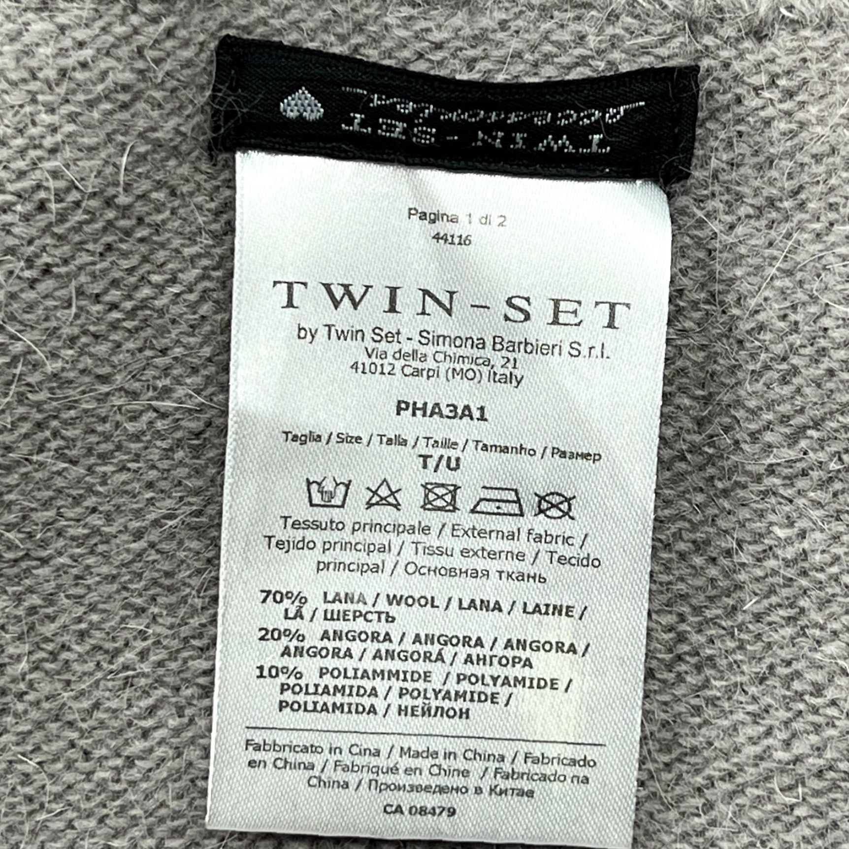 TWINSET Simona Barbieri Twin Set Womens Beanie One Size Wool Angora Gray Fleece Beanie Size ONE SIZE - 6 Thumbnail