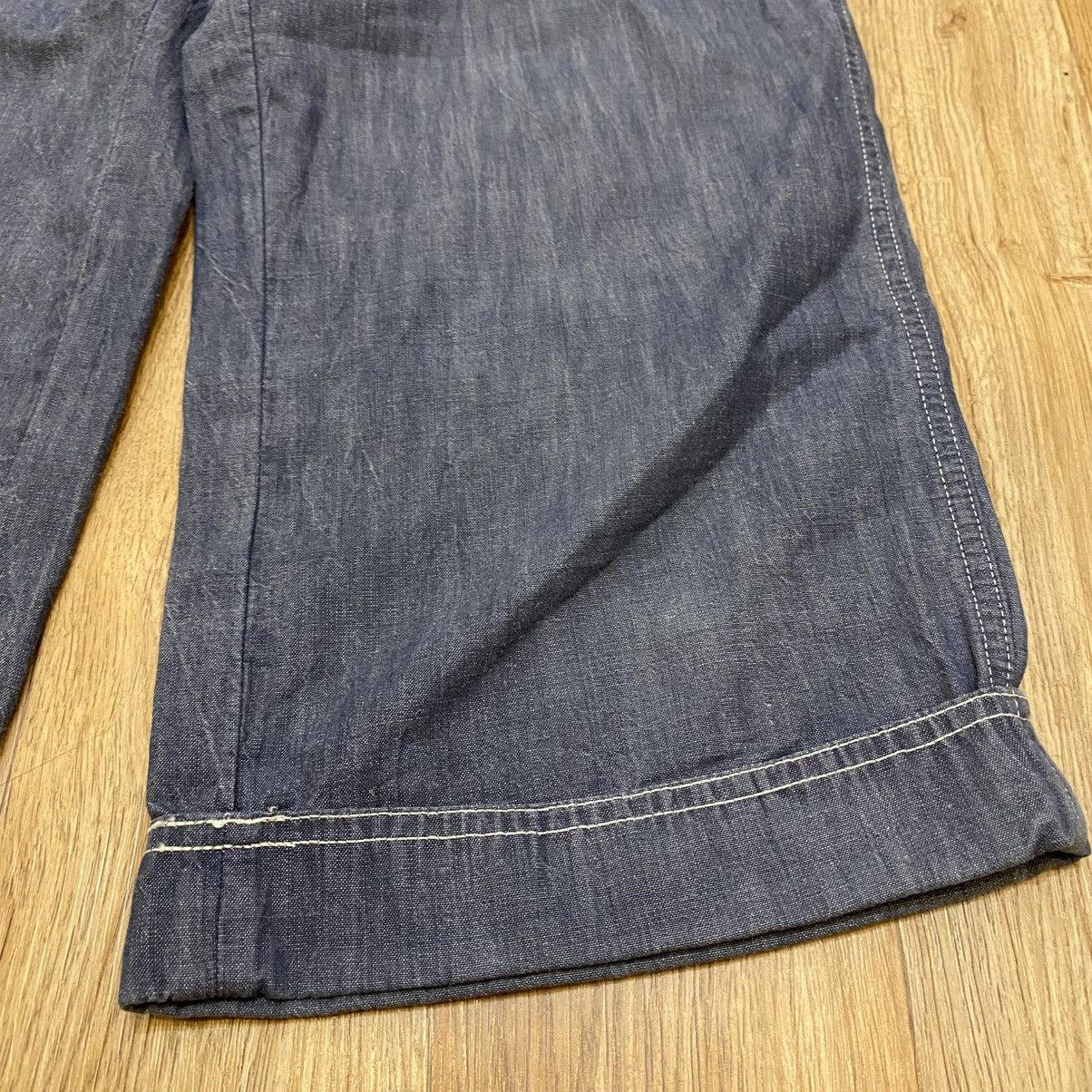45rpm 2000s 45rpm Drawstring Linen Blue Short Pants Size US 29 - 7 Thumbnail